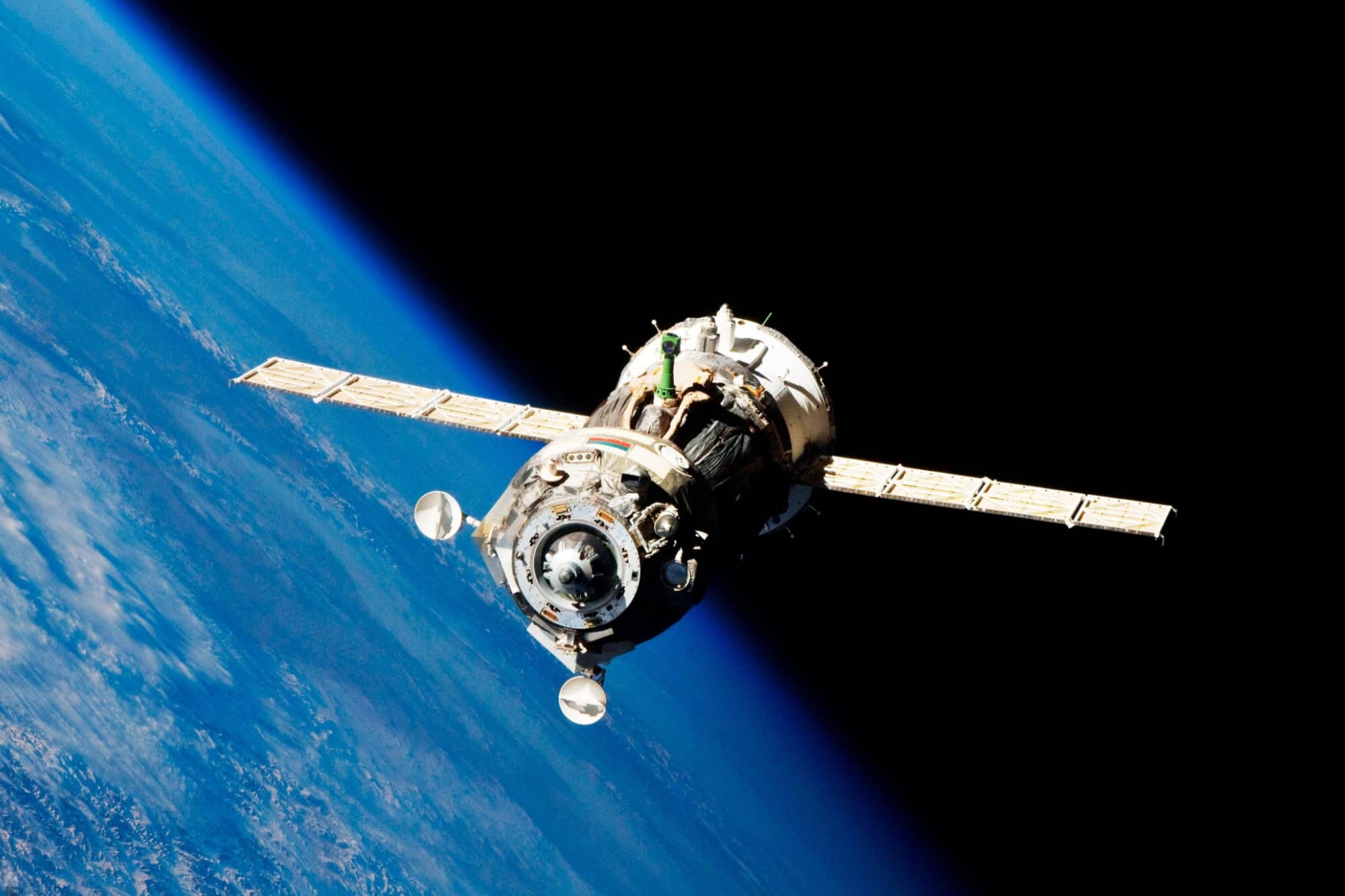 The Soyuz TMA-19 spacecraft departs the International Space Station. November 25, 2010.