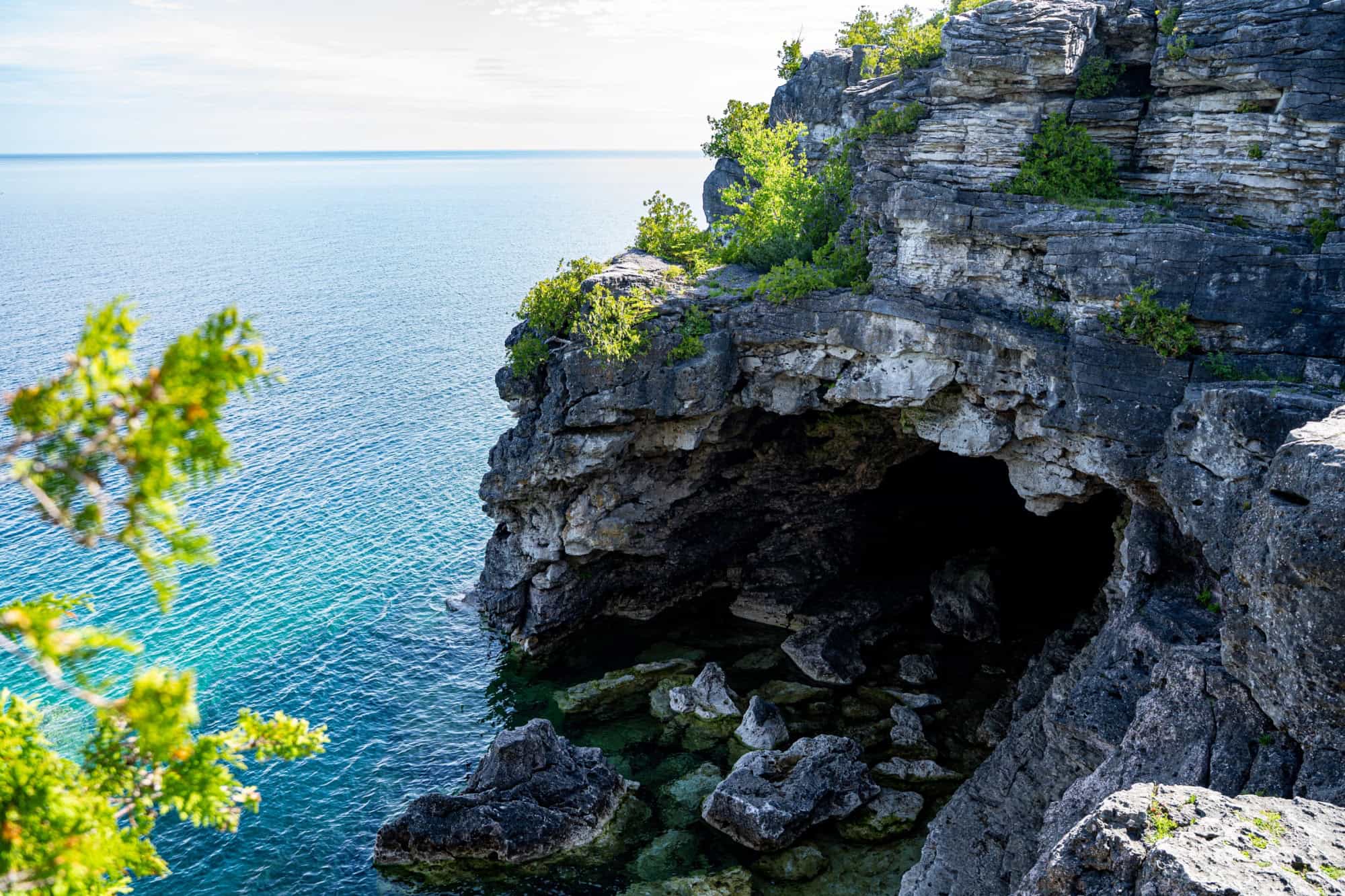 View of the Grotto cave at Bruce Peninsula National Park in Tobermory.