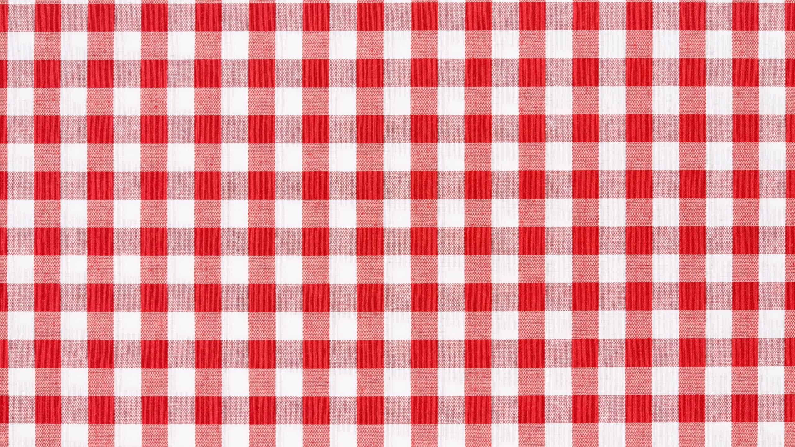 Red and white gingham tablecloth texture background