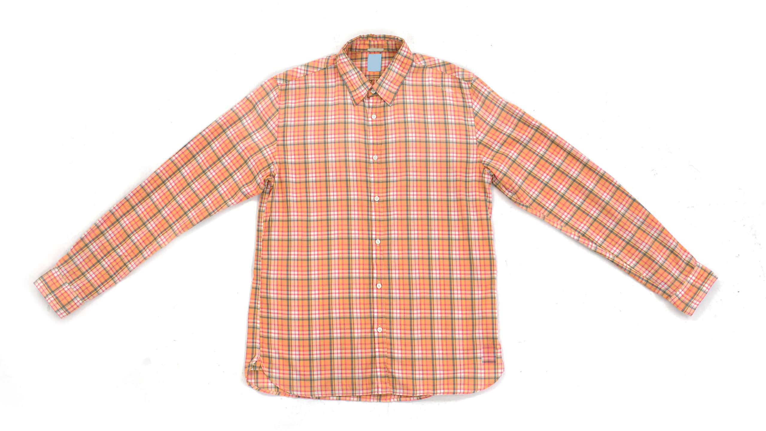 Colorful Plaid shirt checkered shirt close up top view