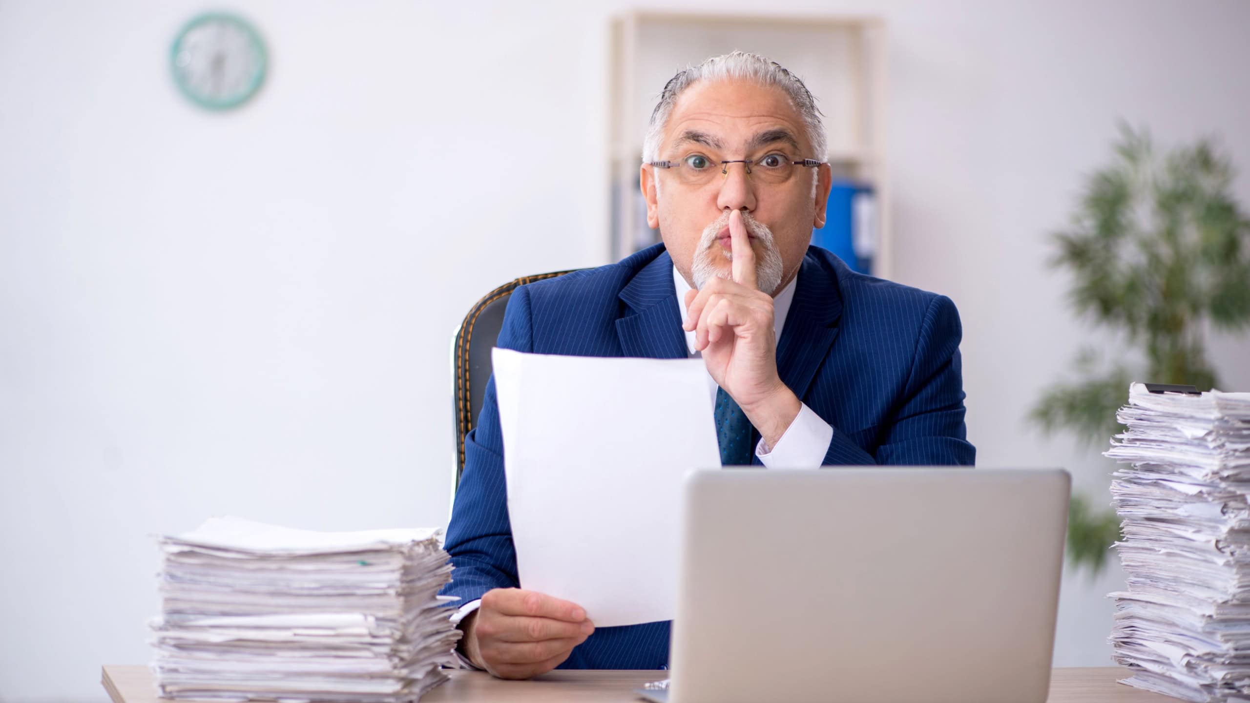 Old male employee and too much work in the office