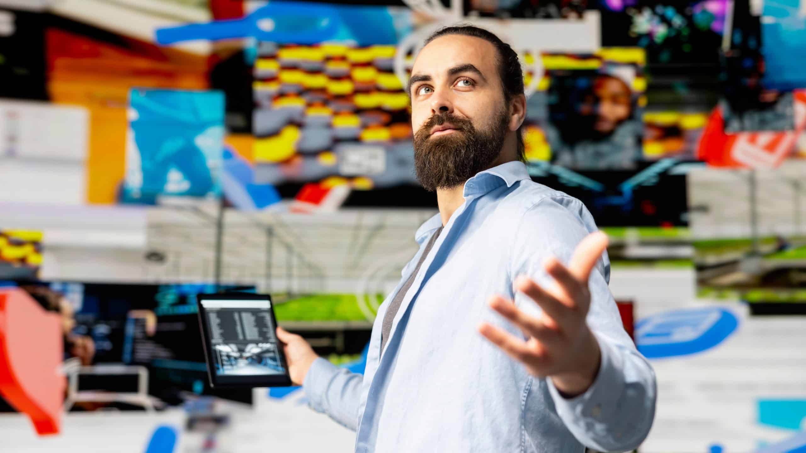 Successful content creator enjoying life on social media platforms, celebrating his achievement in gaining followers and dominating the digital world of social networking.