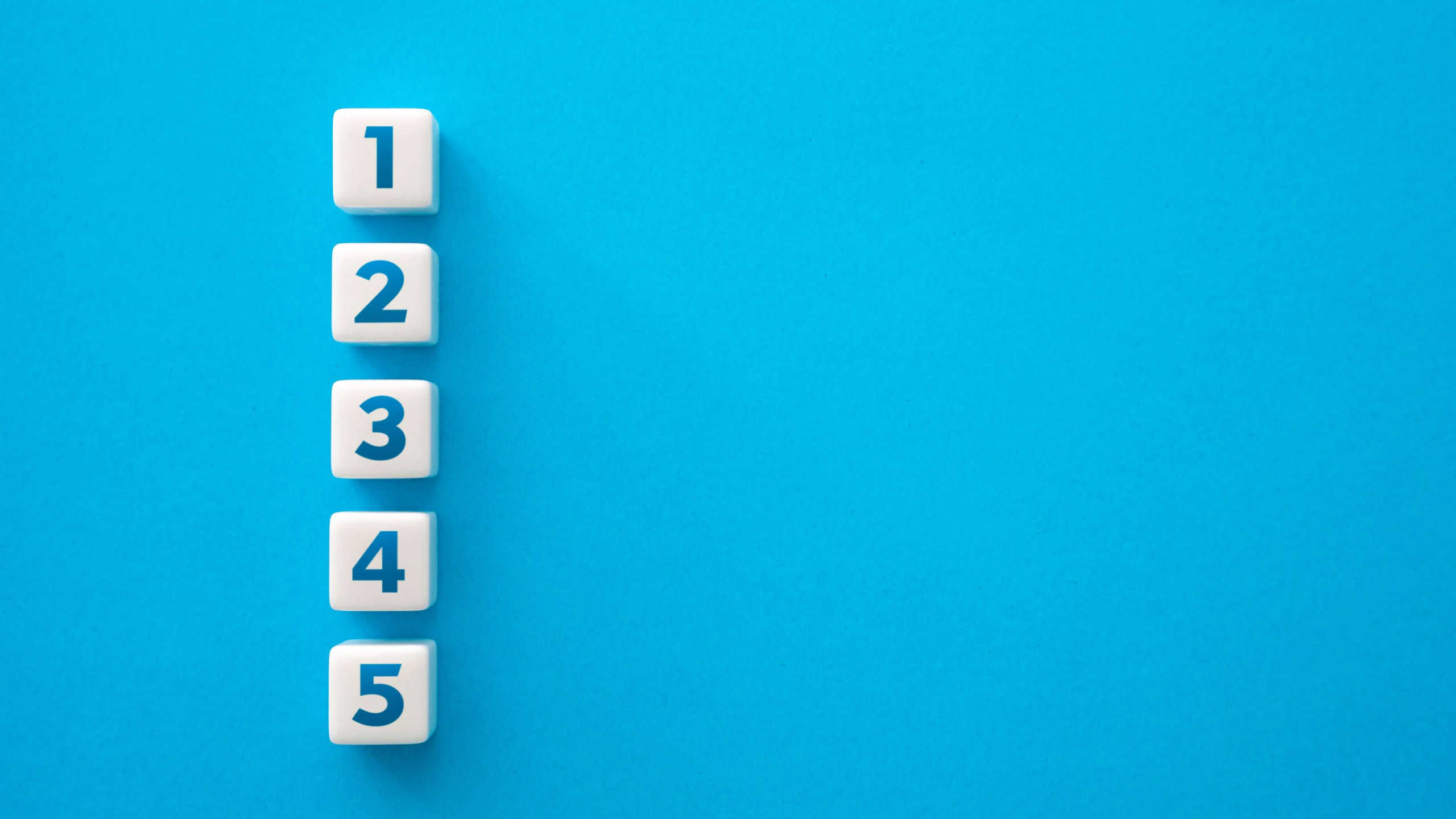 To do list of numbers on blue background. Follow instructions. According the plan. Step by step progress. Organization and systematization. Business planning. Problem solving. Roadmap agreement