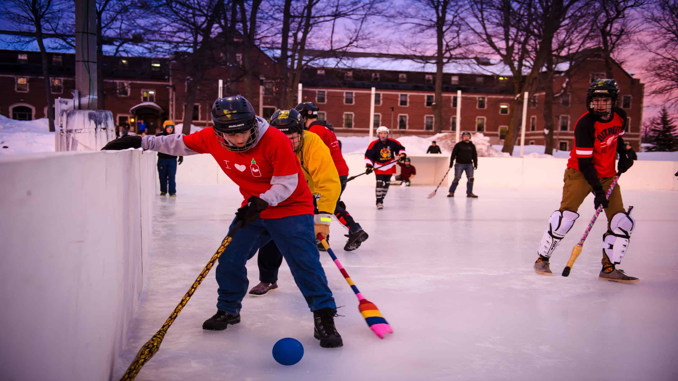 Broomball at Michigan Tech.