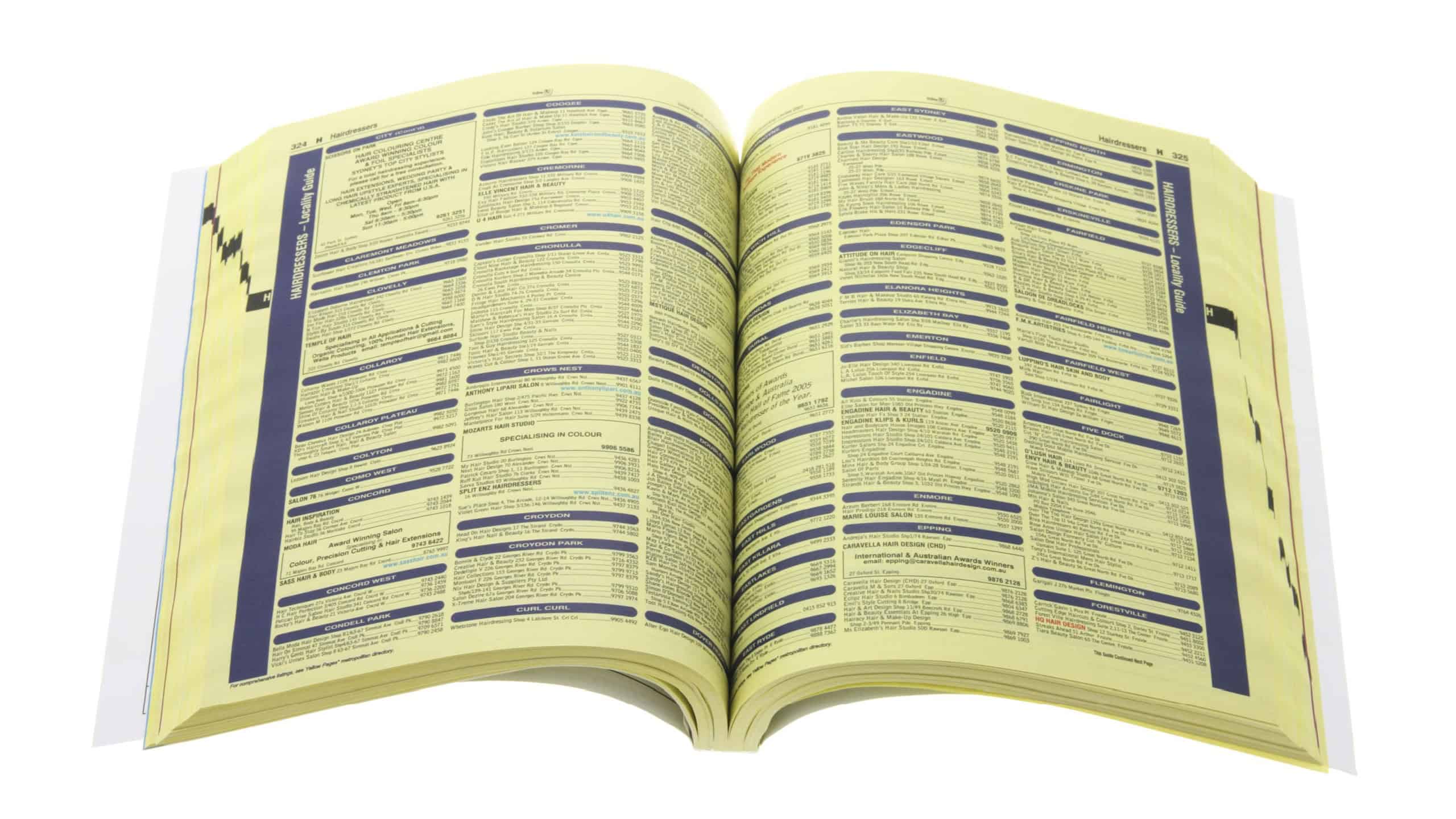 Phone Directory on Isolated White Background