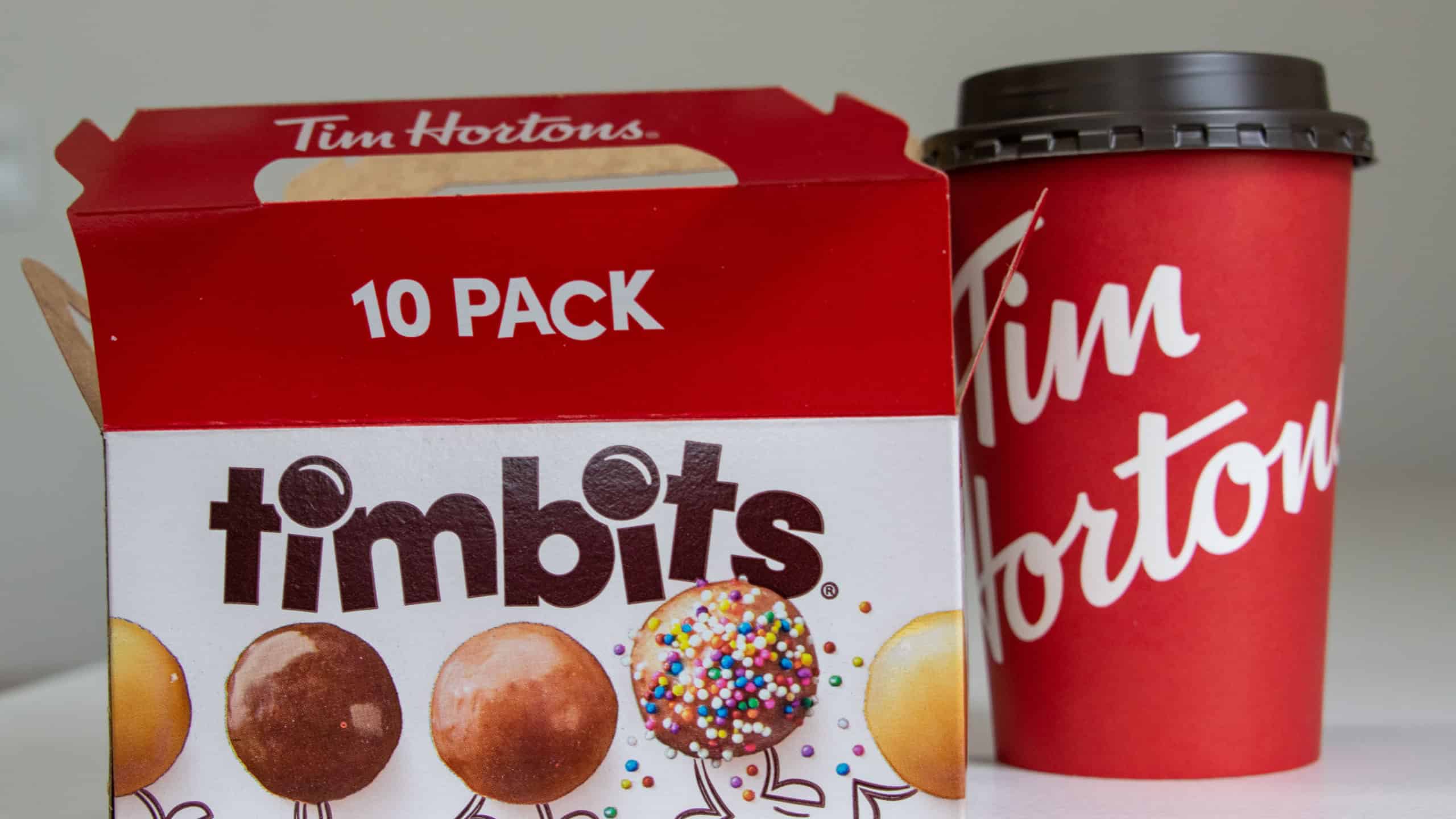 Tim Horton tea with timbits