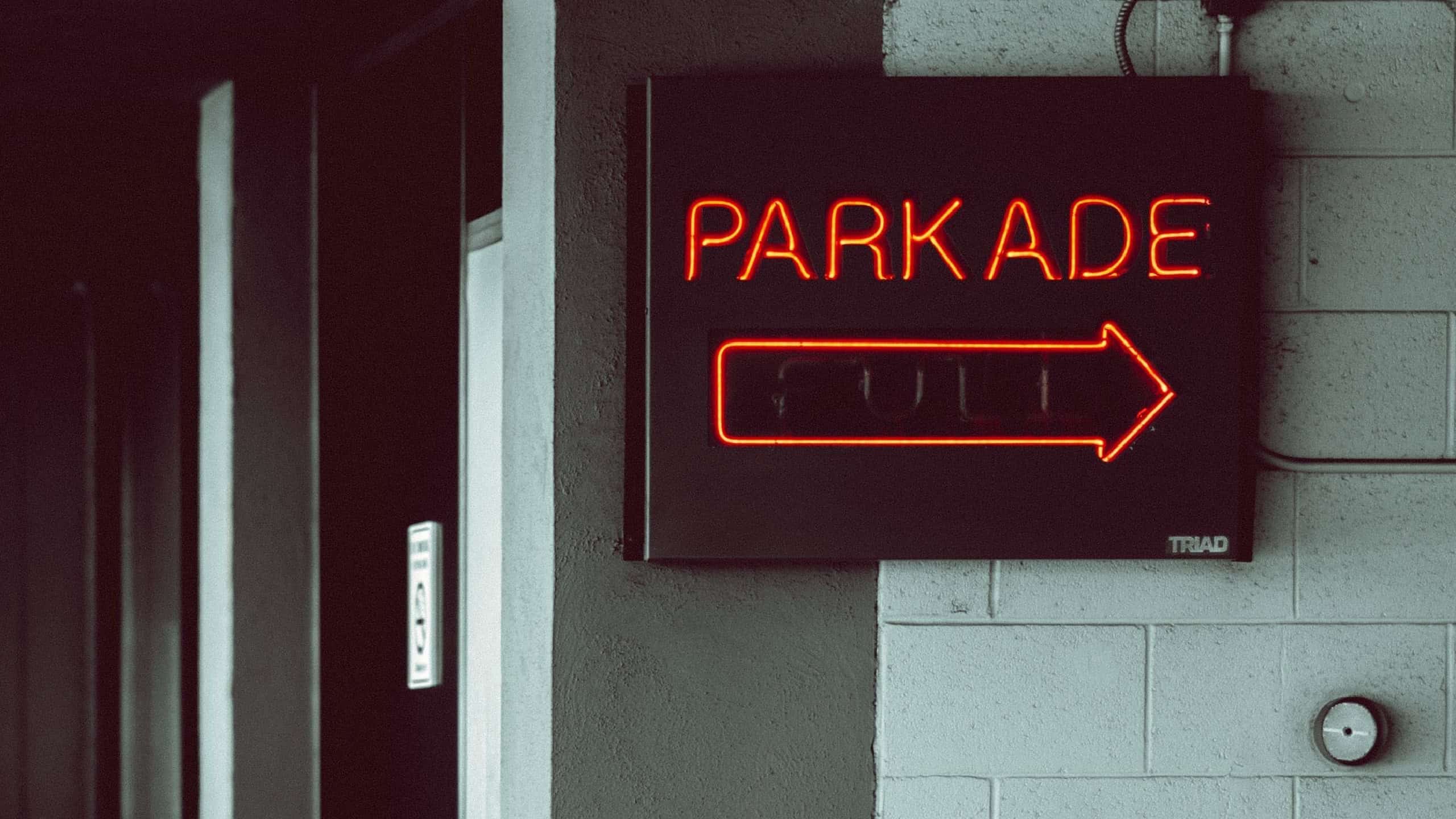 VICTORIA, CA - Jul 12, 2022: The entrance into an above ground parkade