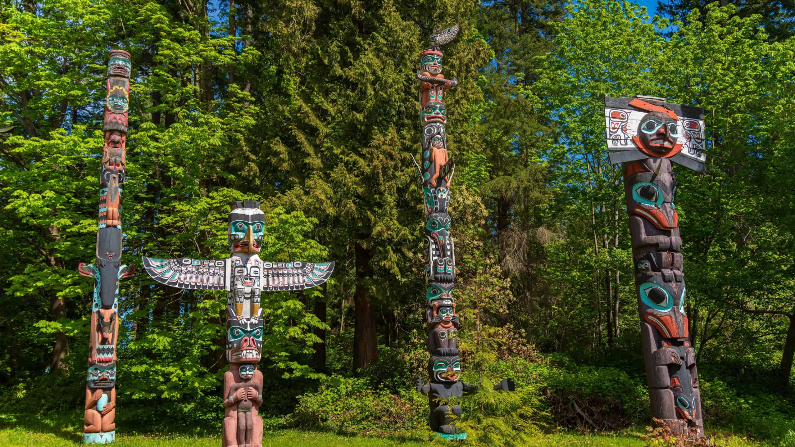 Stanley Park Totem Poles in Vancouver, Canada