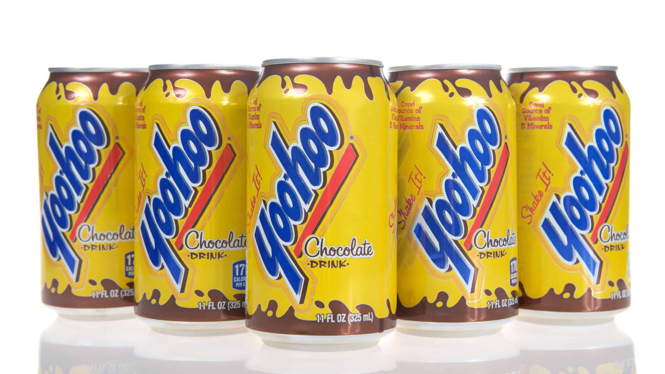 Alameda, CA - May 09, 2017: Cans of Yoohoo brand drink. Yoo-hoo is an American brand chocolate beverage that originated in New Jersey and that is currently manufactured by Dr. Pepper Snapple Group