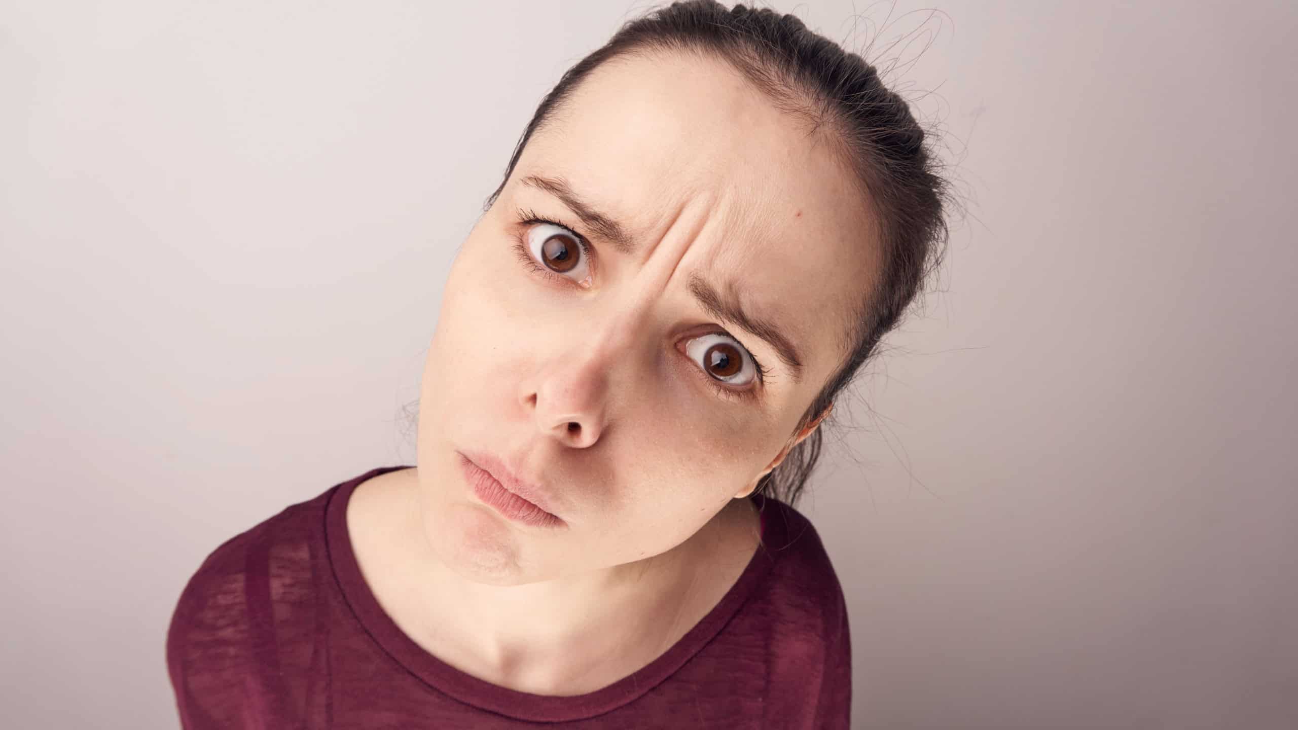 Surprised woman portrait