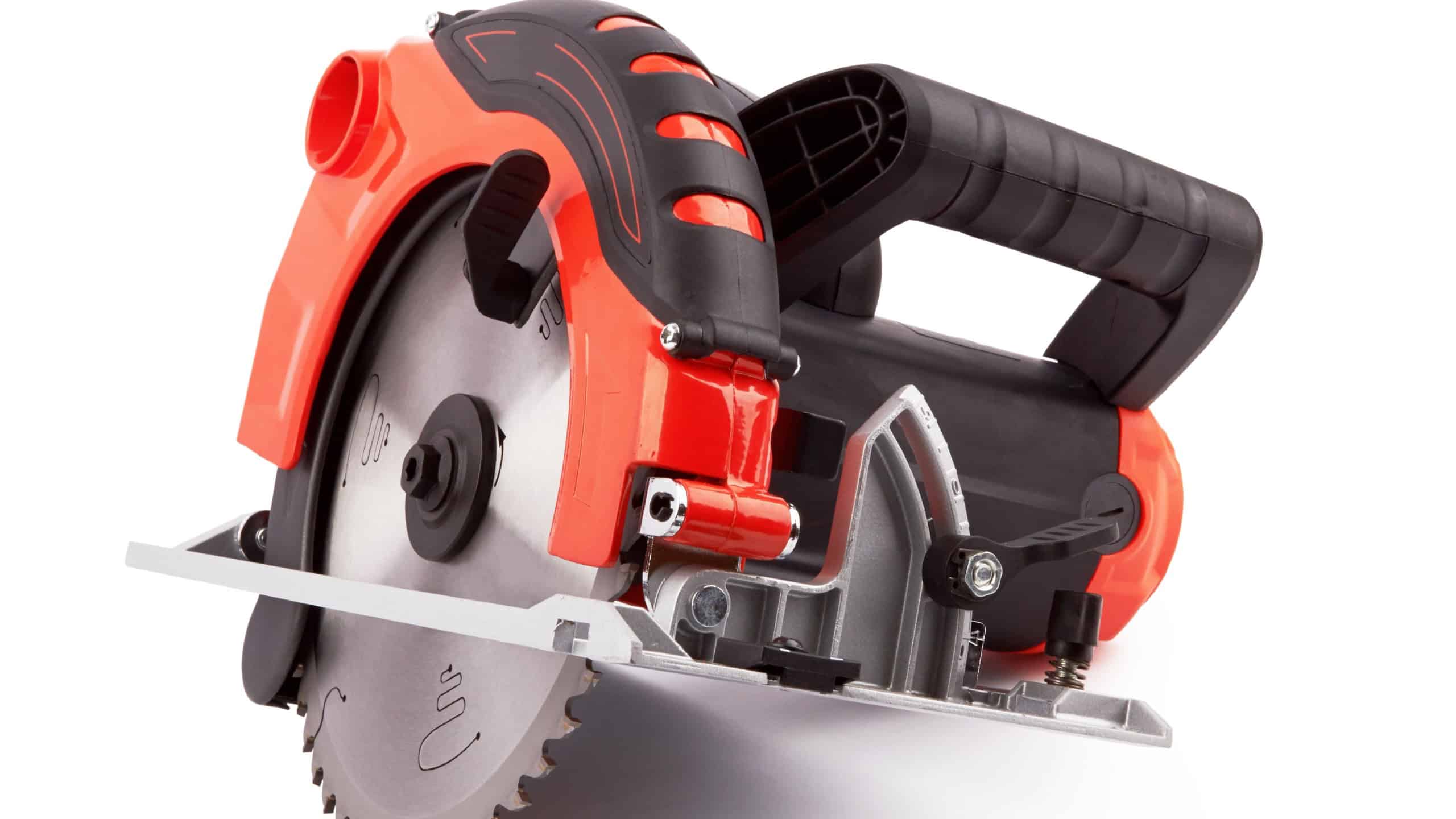 Power tools circular saw isolated on a white background