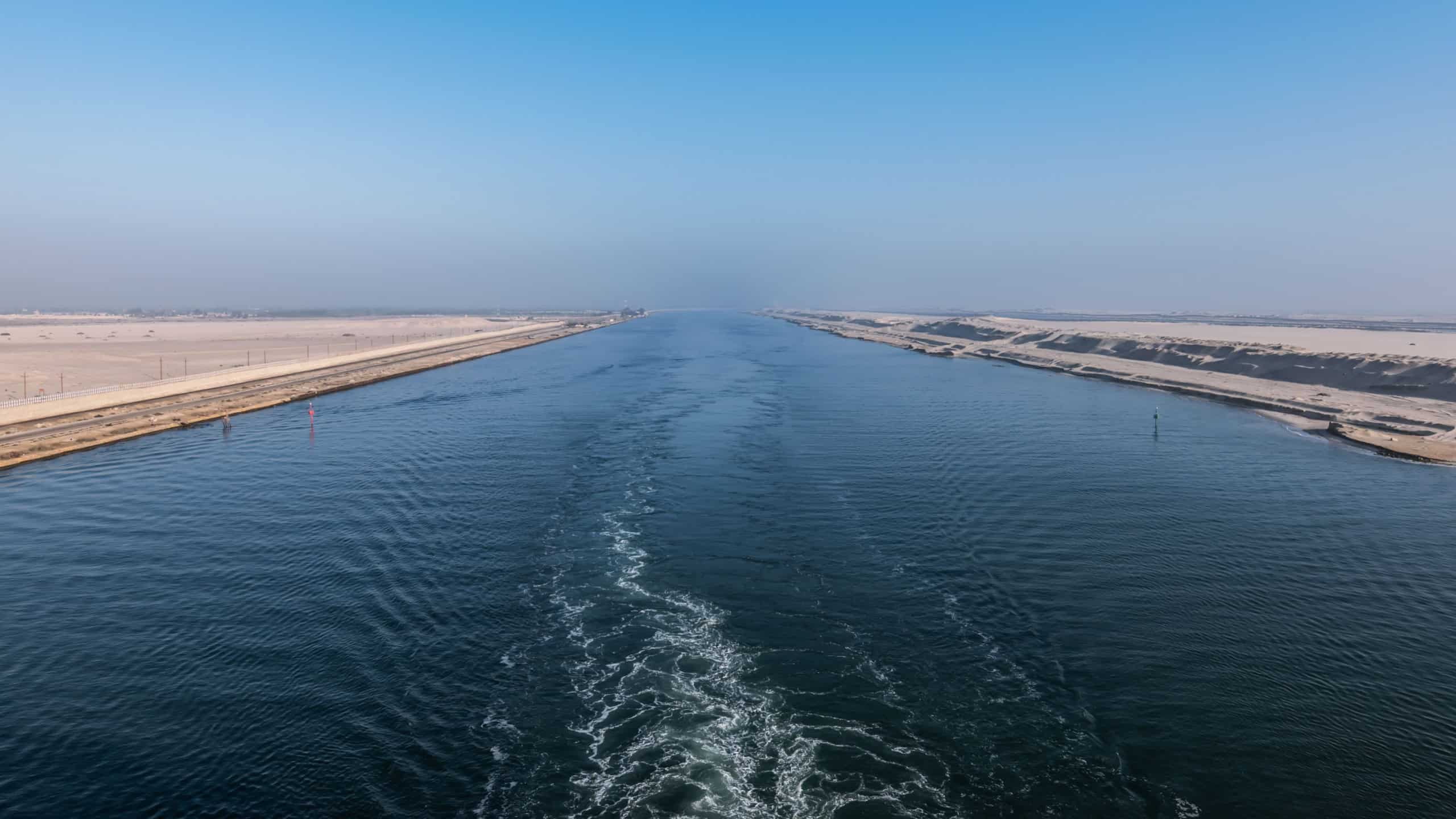 Suez Canal, waterway for shipping traffic.