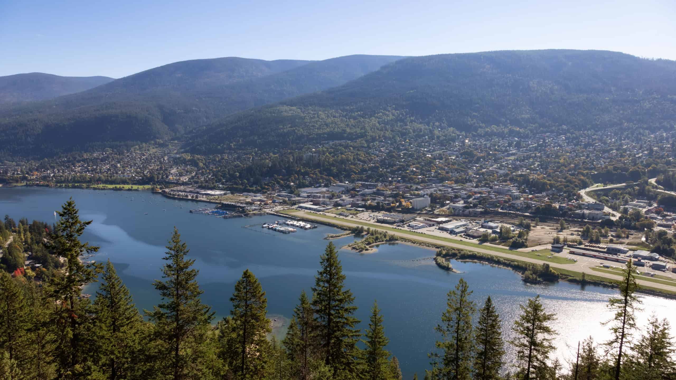 View of a small Town, Nelson. Sunny Morning. Located in the Interior of British Columbia, Canada.