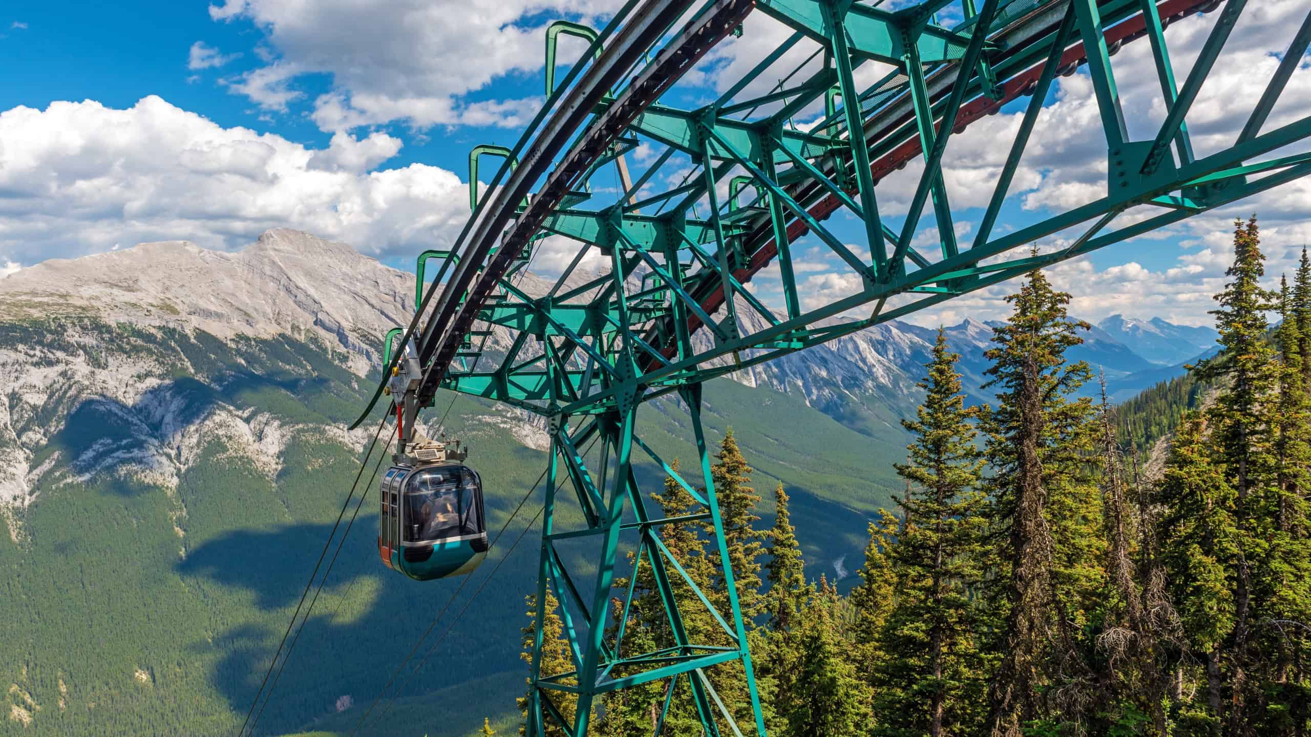 Banff Gondola cable car arrival station, Banff national park, Canada.