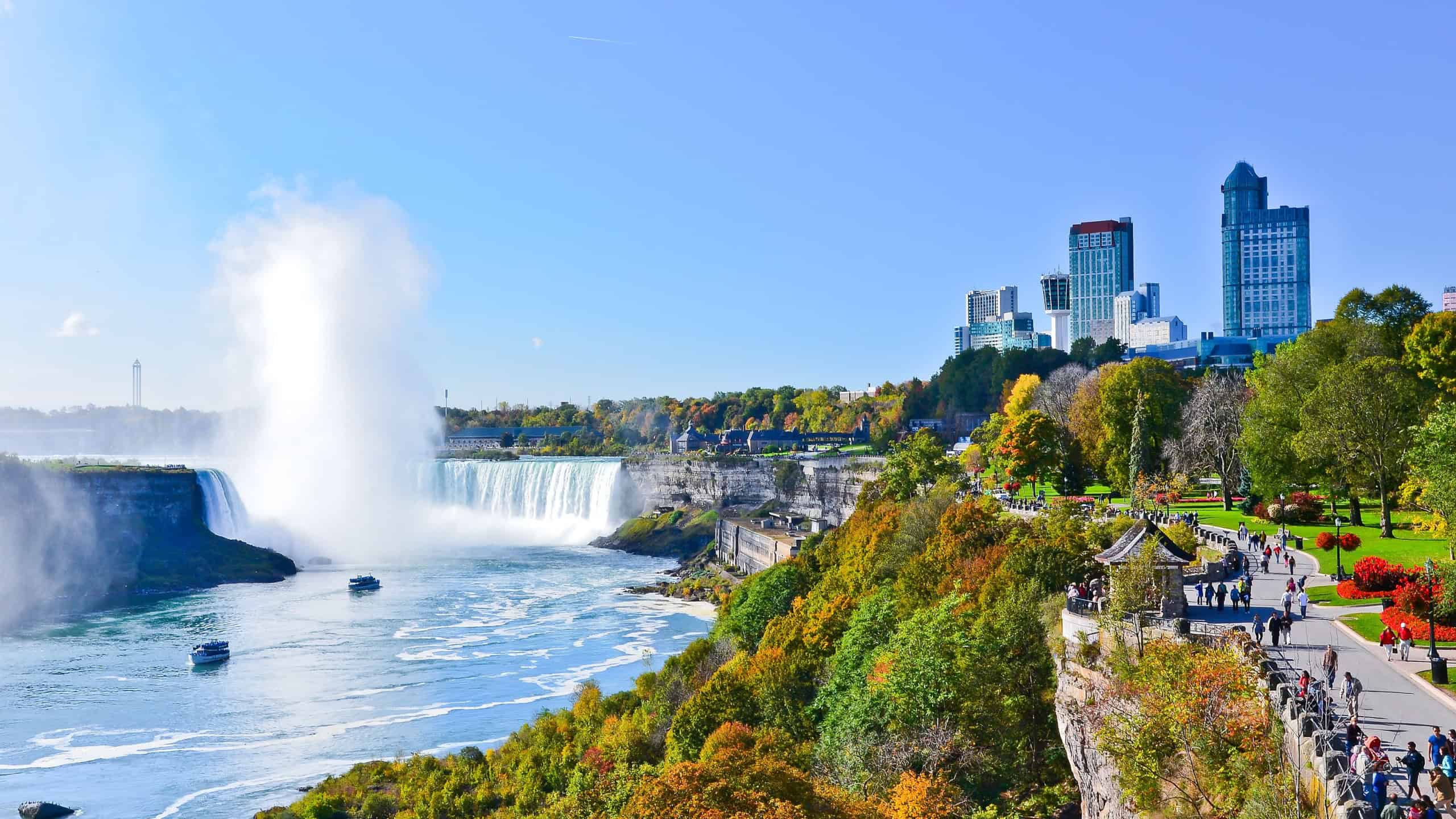 View of Niagara Falls in autumn