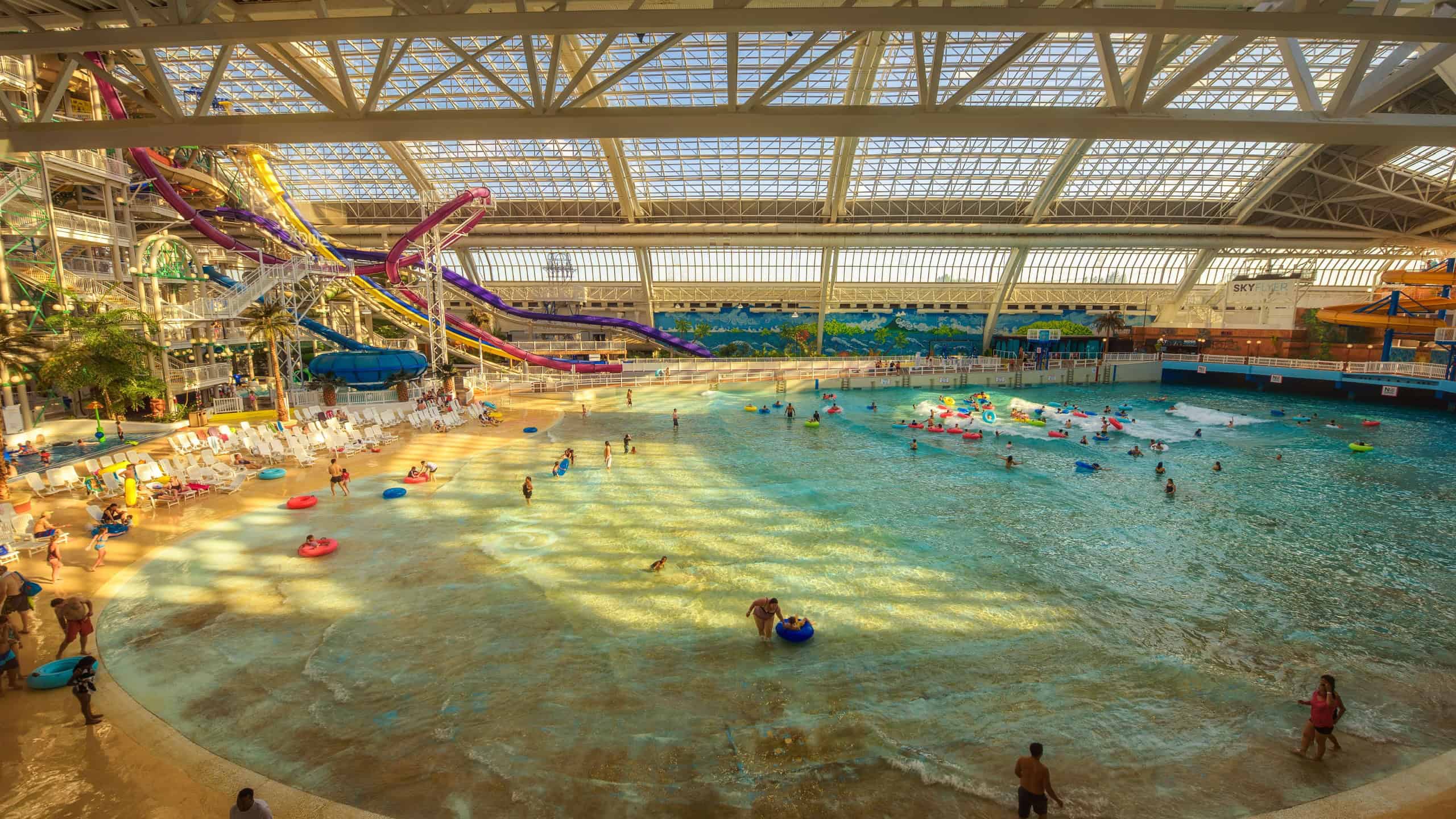 EDMONTON, CANADA - JULY 7, 2017 : World Waterpark in the West Edmonton Mall. Its the largest shopping mall in North America and the tenth largest in the world.