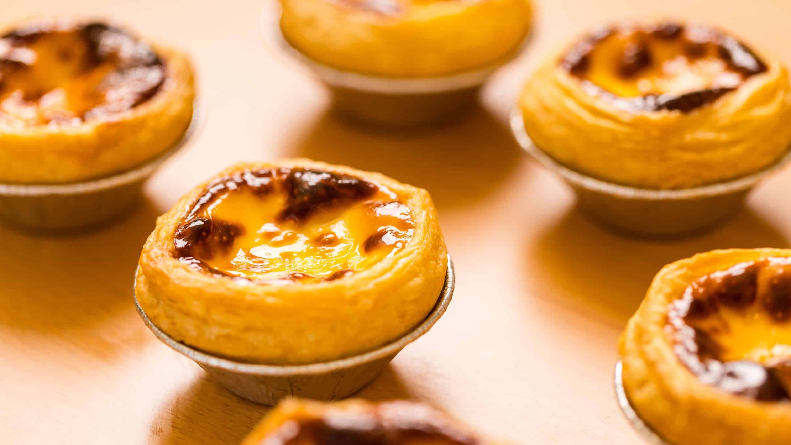 Stack of Portuguese egg tart