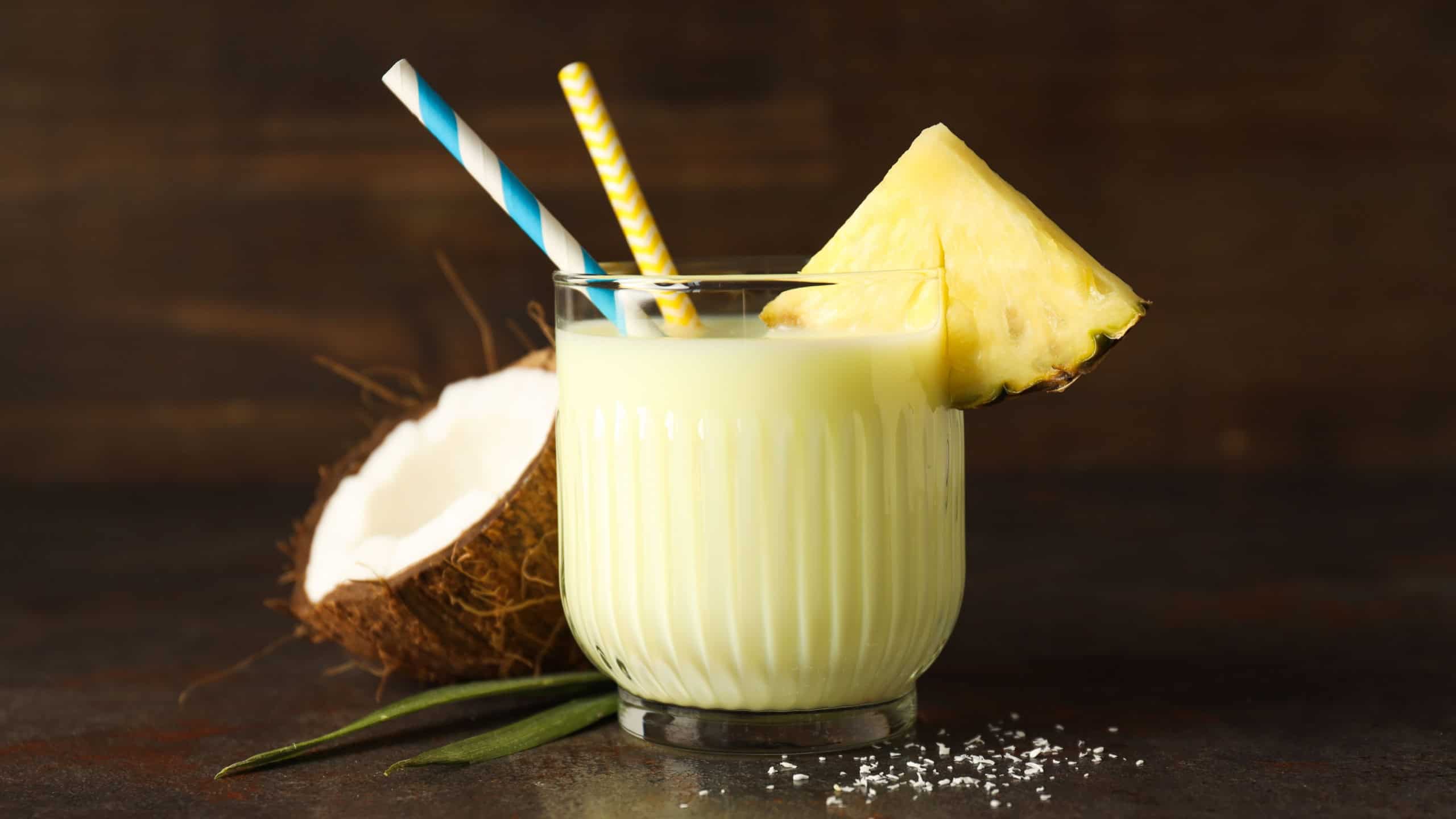 Fresh summer cocktail - Pina colada, fresh summer drink concept