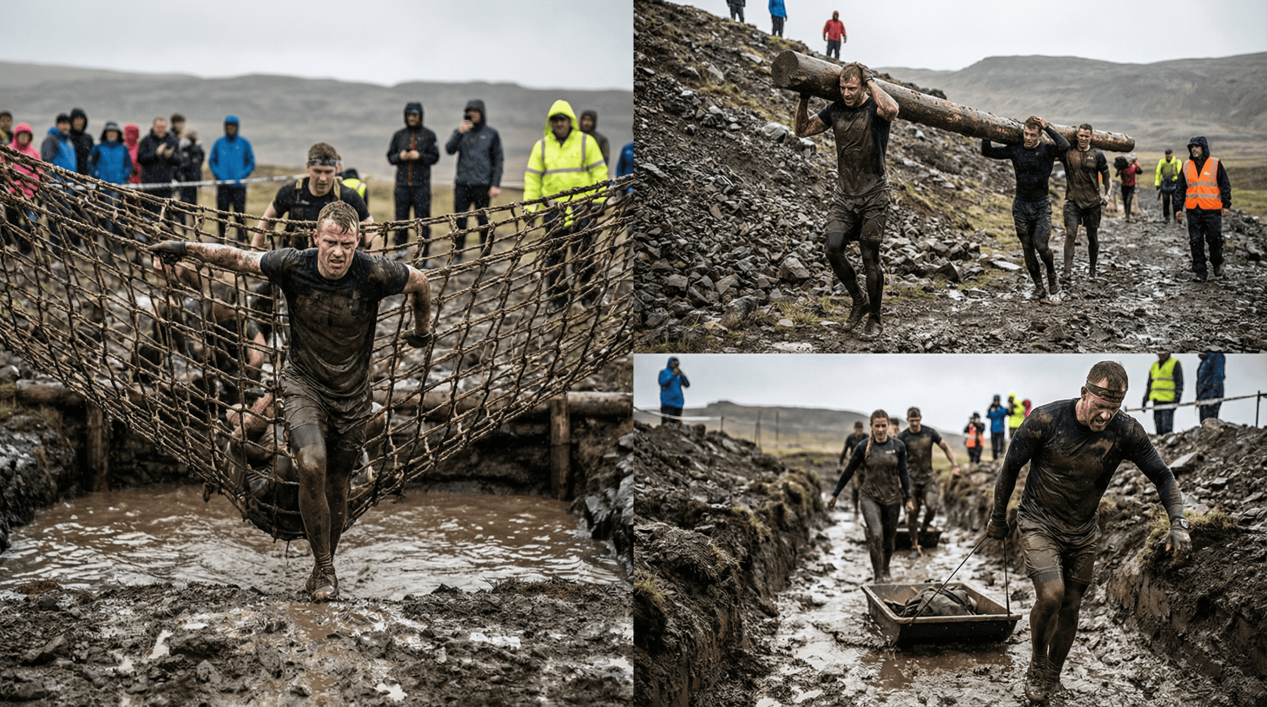 contestants in an extreme fitness challenge