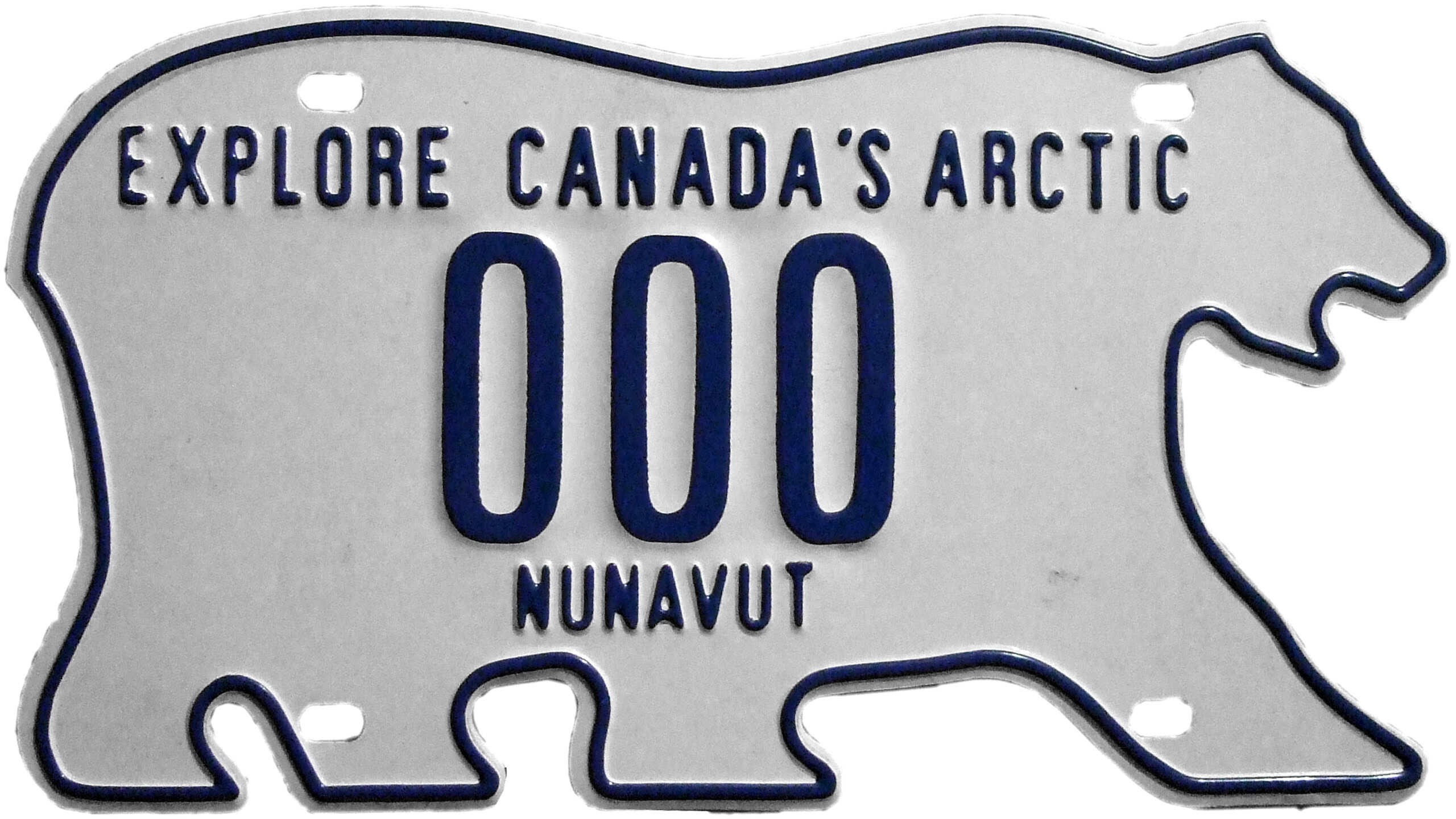 Nunavut license plate 1999 bear design