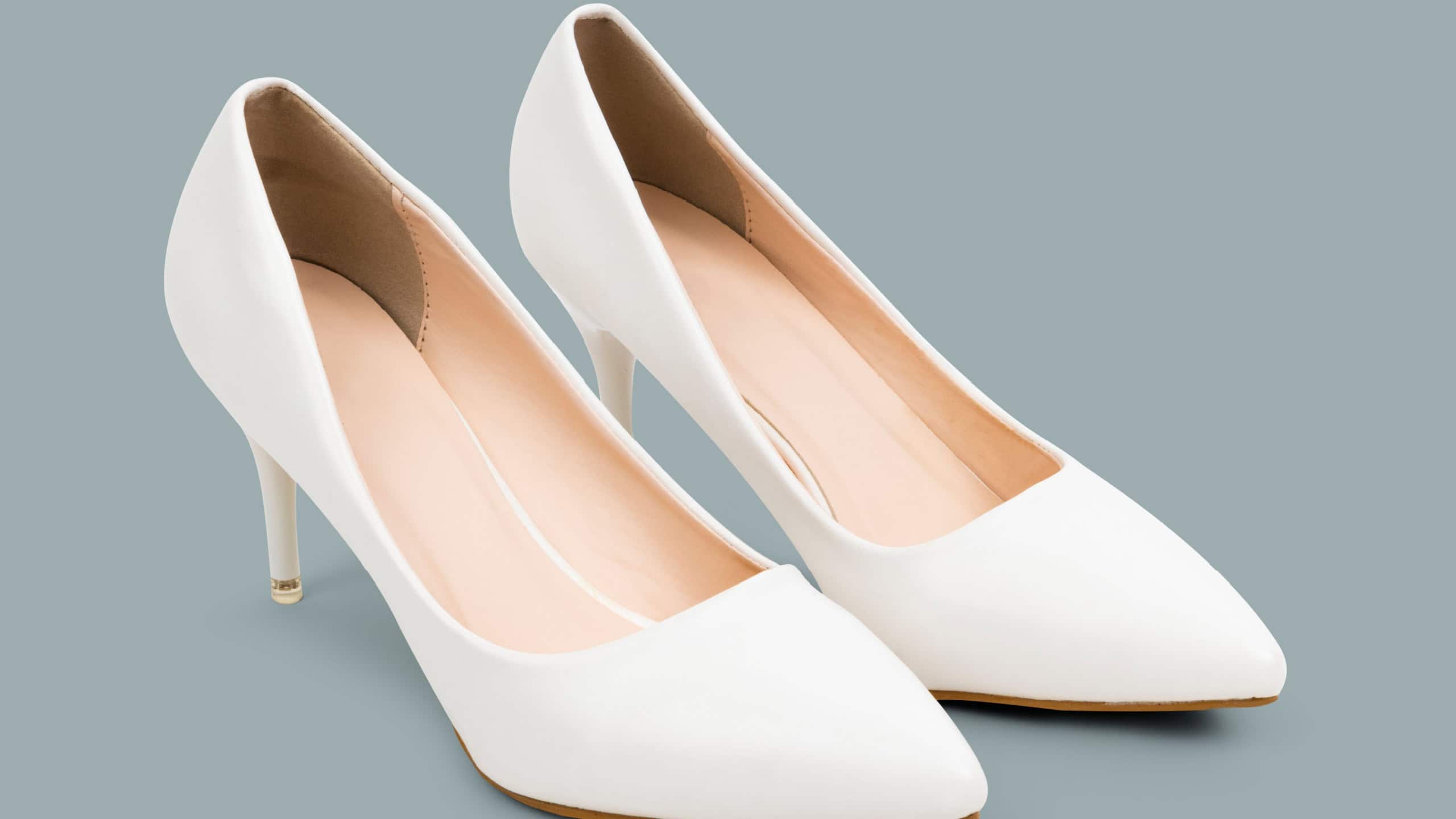 Women's white high heel shoes fashion