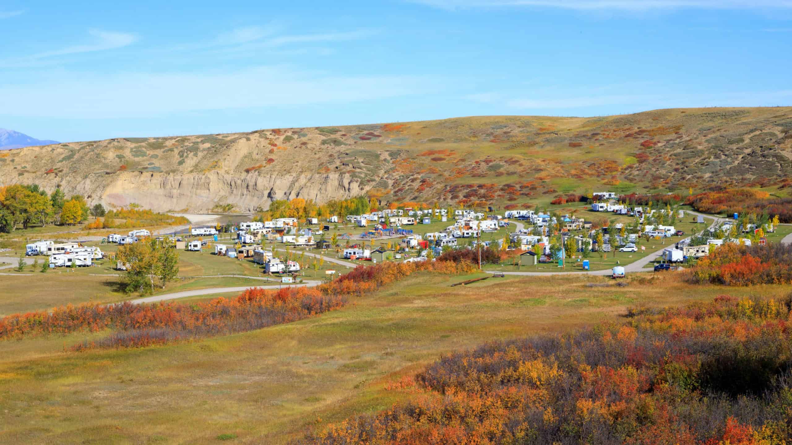 A mobile home RV park camping campground located near Pincher Creek and Lundbreck Alberta, Canada.