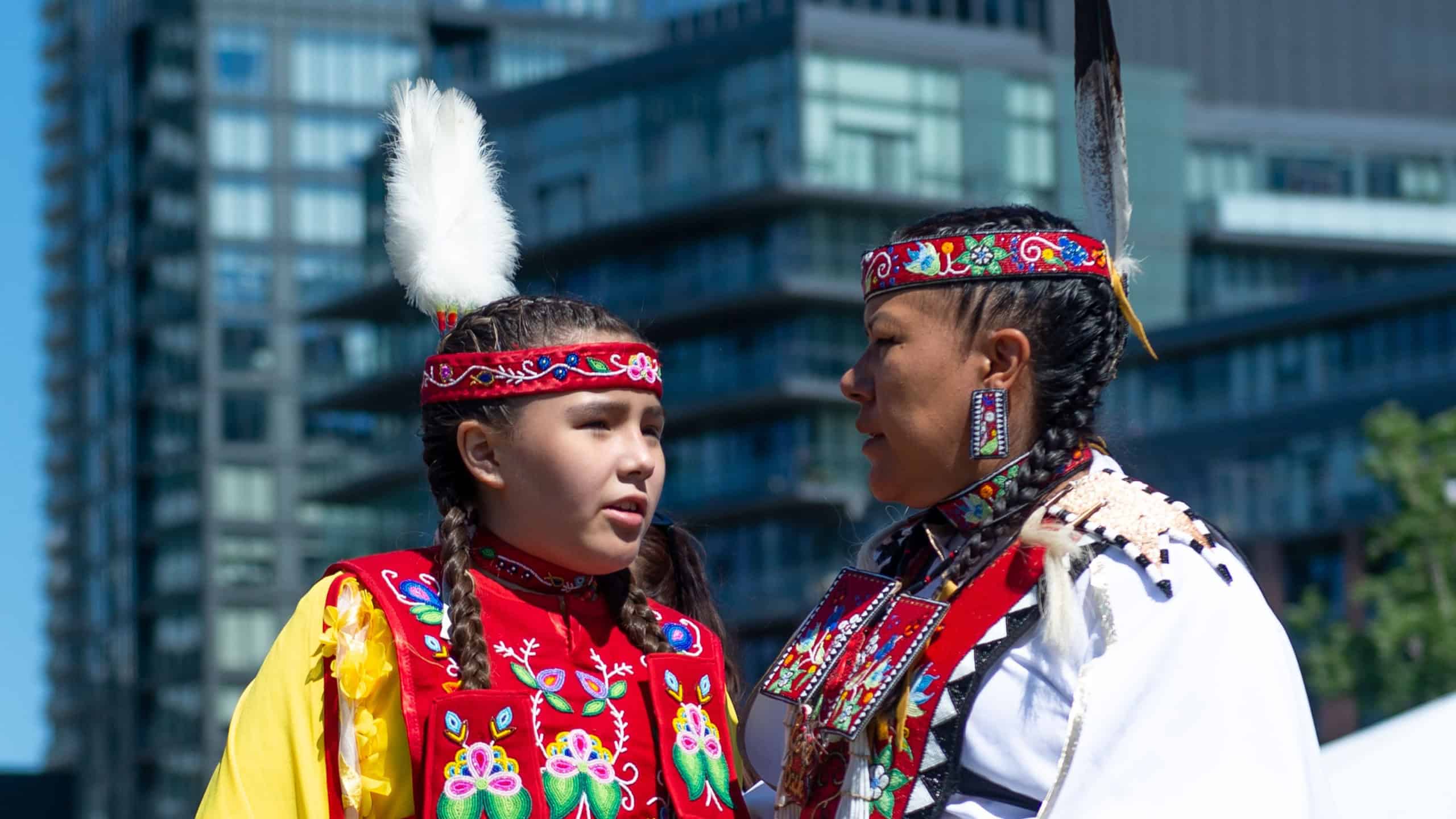 Toronto, ON, Canada - June 18, 2022: Dancer during the National Aboriginal Day and Indigenous Arts Festival. The festival celebrates Indigenous and Metis culture through traditional and contemporary.
