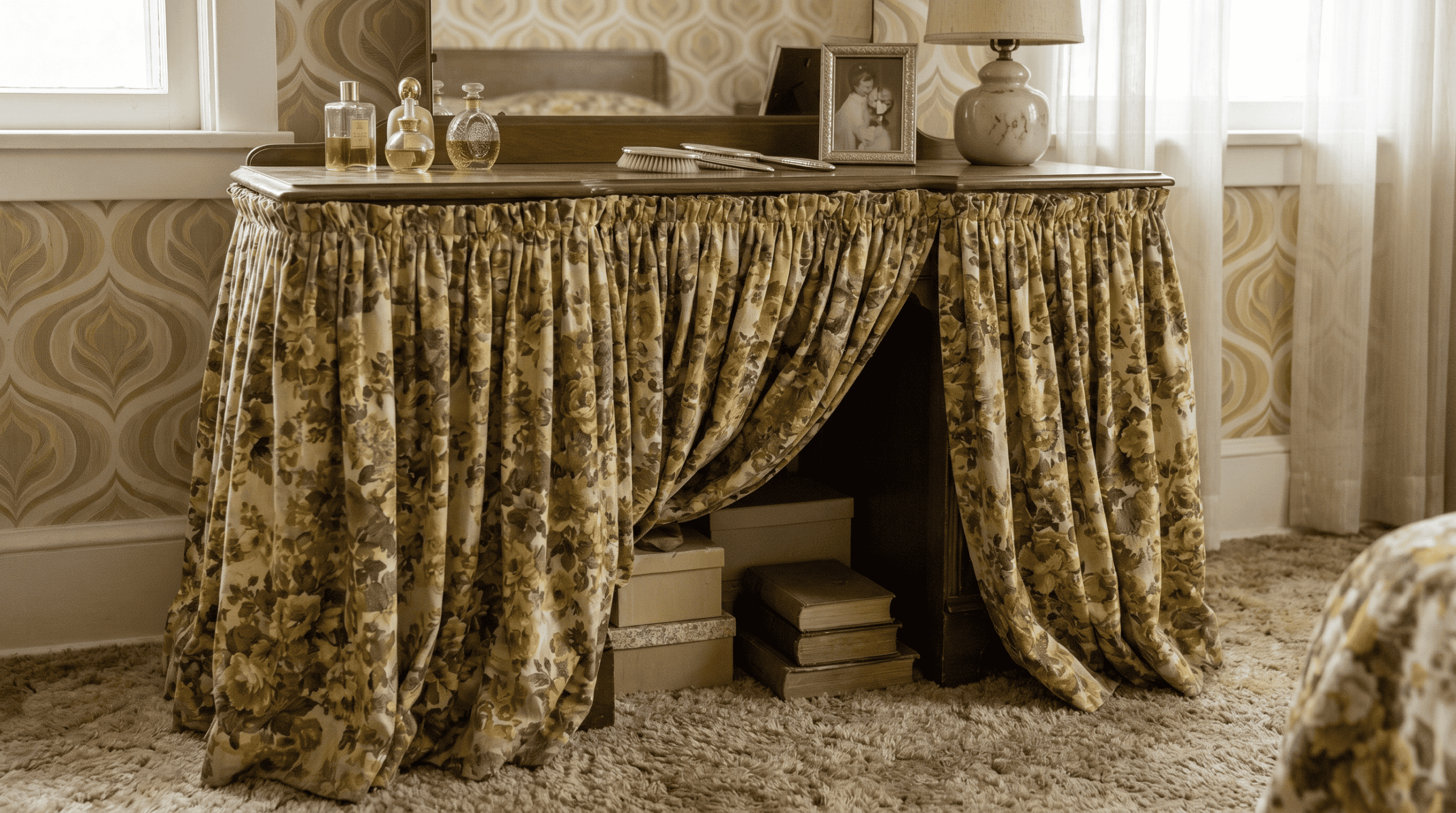 1960s skirt on a vanity