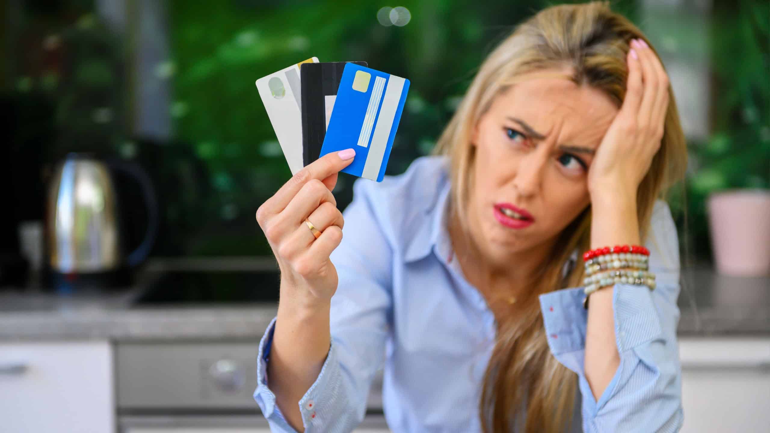 Desperate woman with credit card debt
