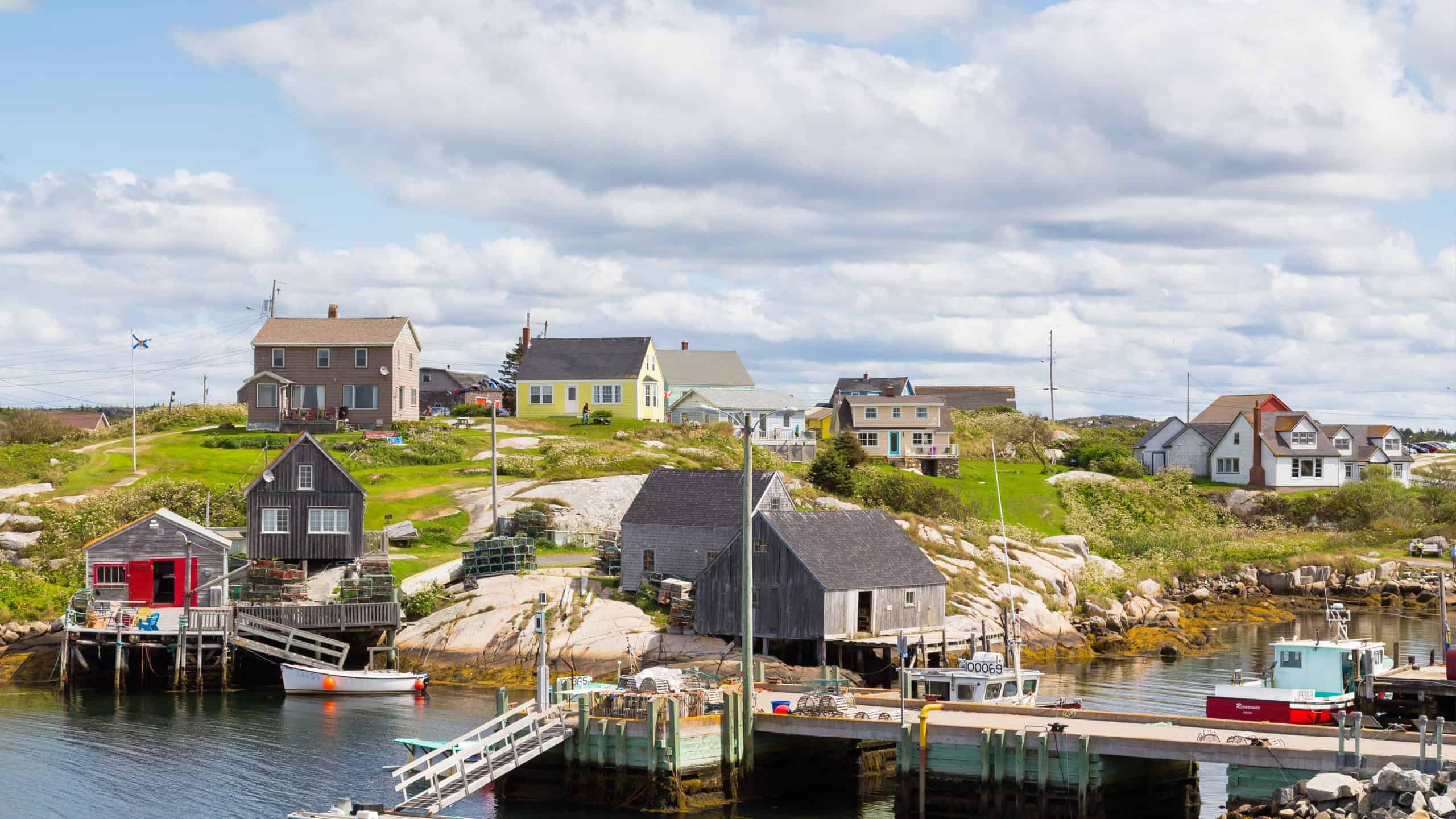 The outside of buildings in Peggys Cove, Nova Scotia