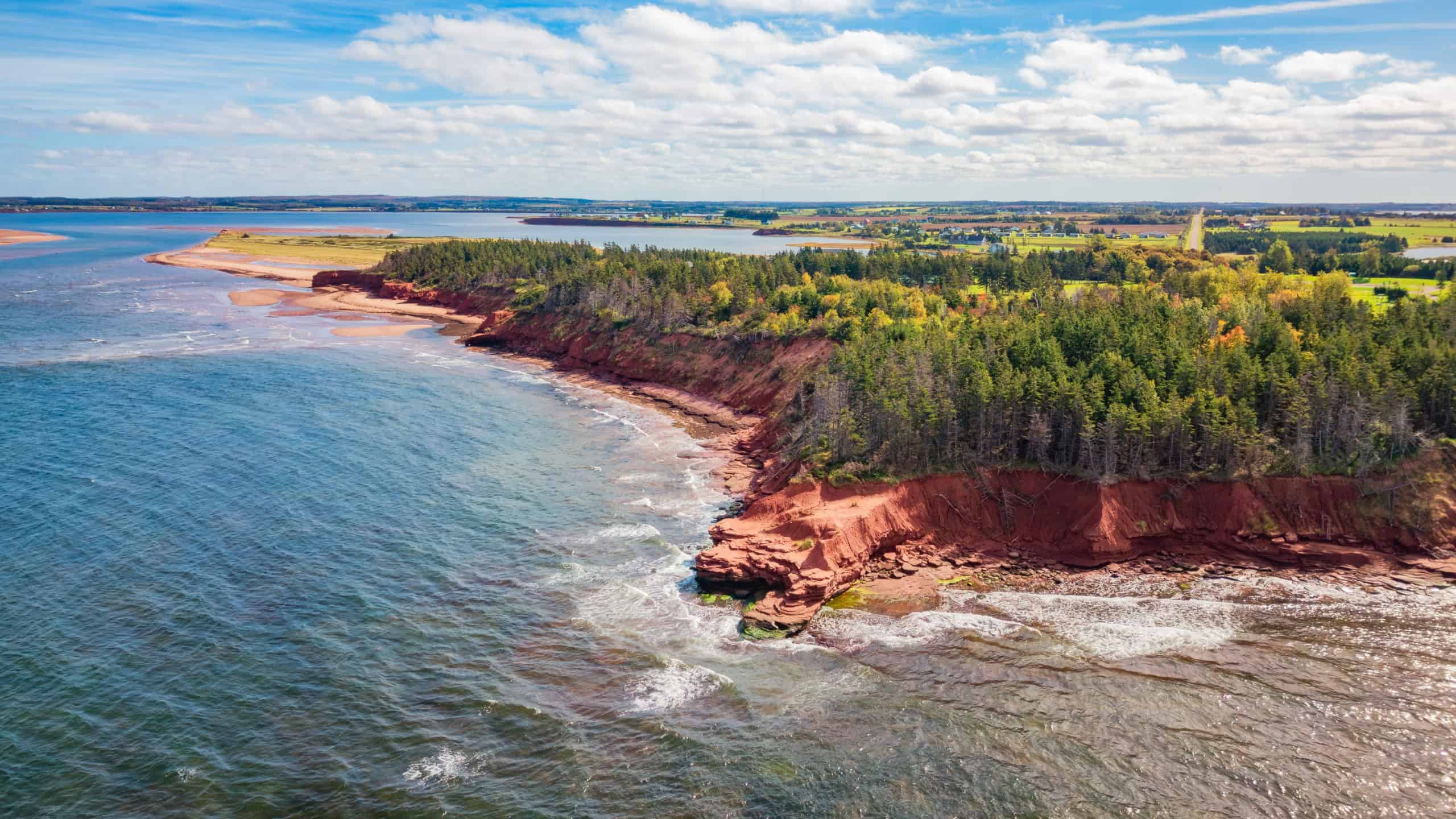 Rocky Shore on the Atlantic Ocean. Prince Edward Island, Canada.