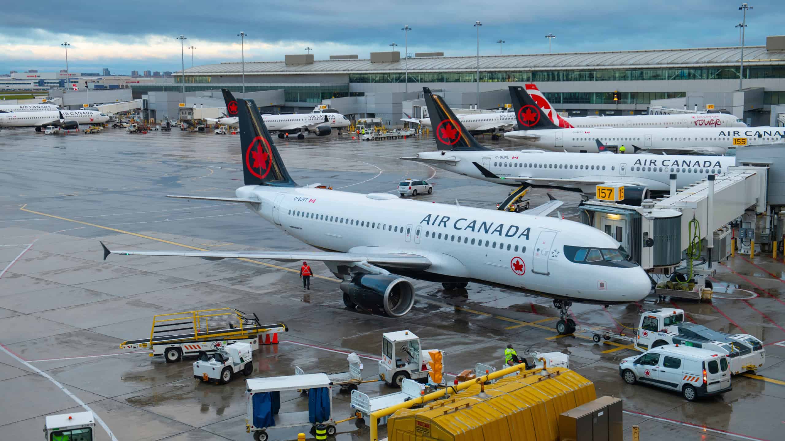 TORONTO - NOV. 26, 2024: Air Canada Airbus 320-214 C-GJVT at Toronto Pearson International Airport (YYZ), Mississauga, Toronto, Ontario ON, Canada. 