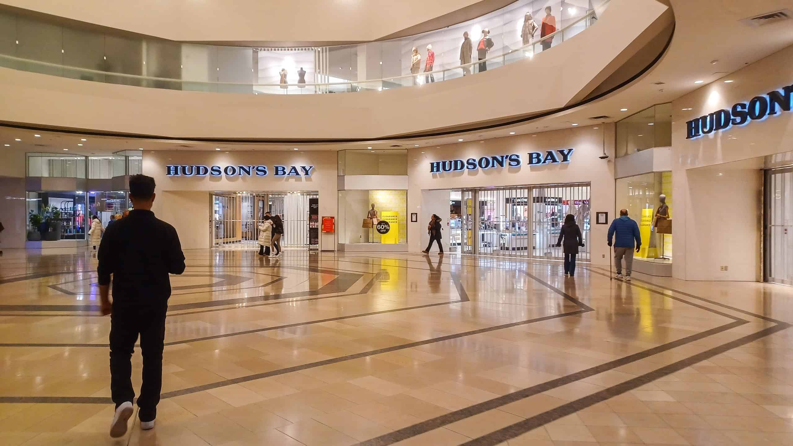 The logo and brand sign of Hudson's Bay Company.