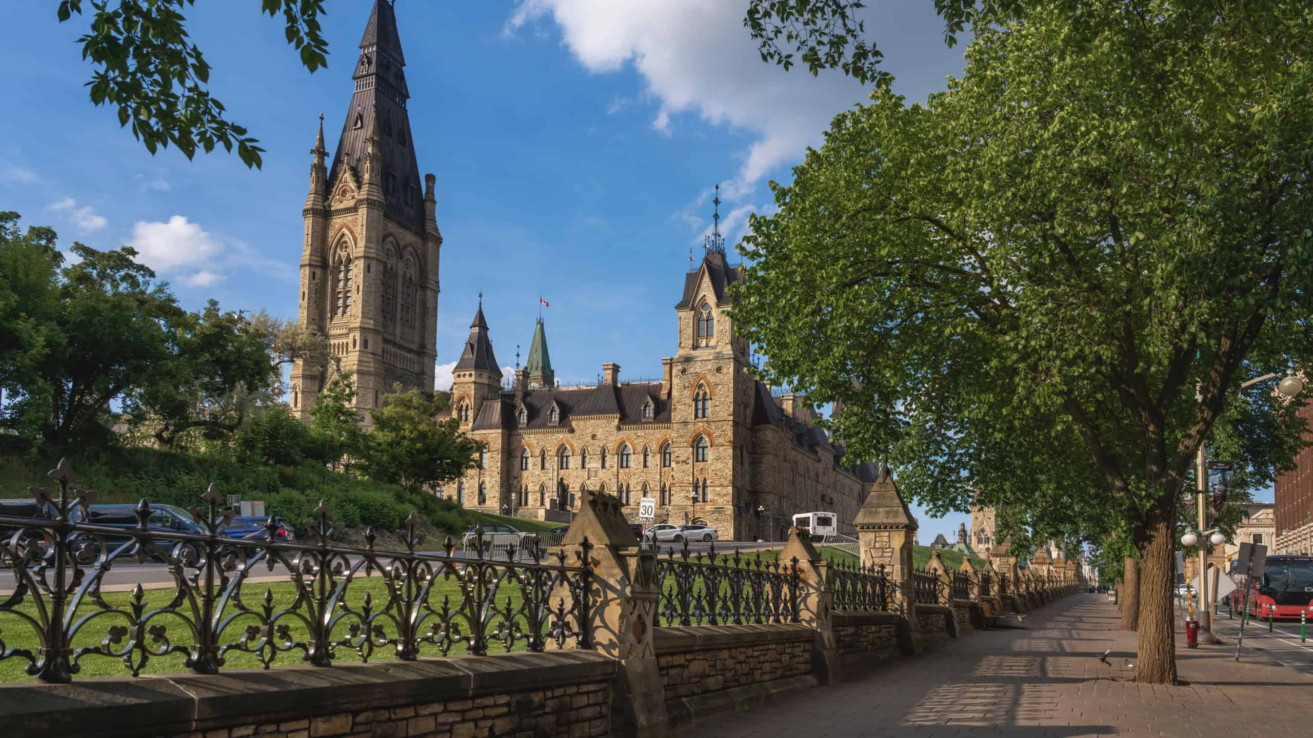 West Block of the Canadian Parliament on Parliament Hill - Ottawa, Ontario, Canada