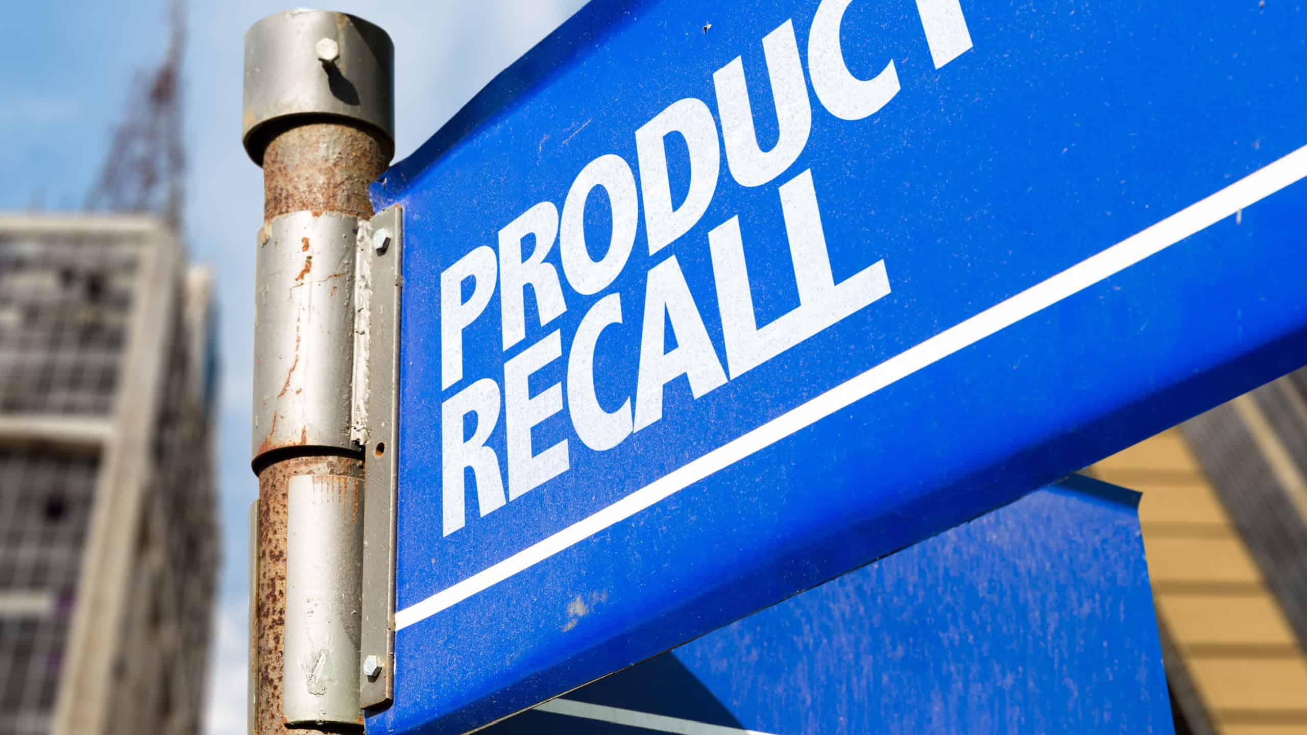 Product Recall written on road sign