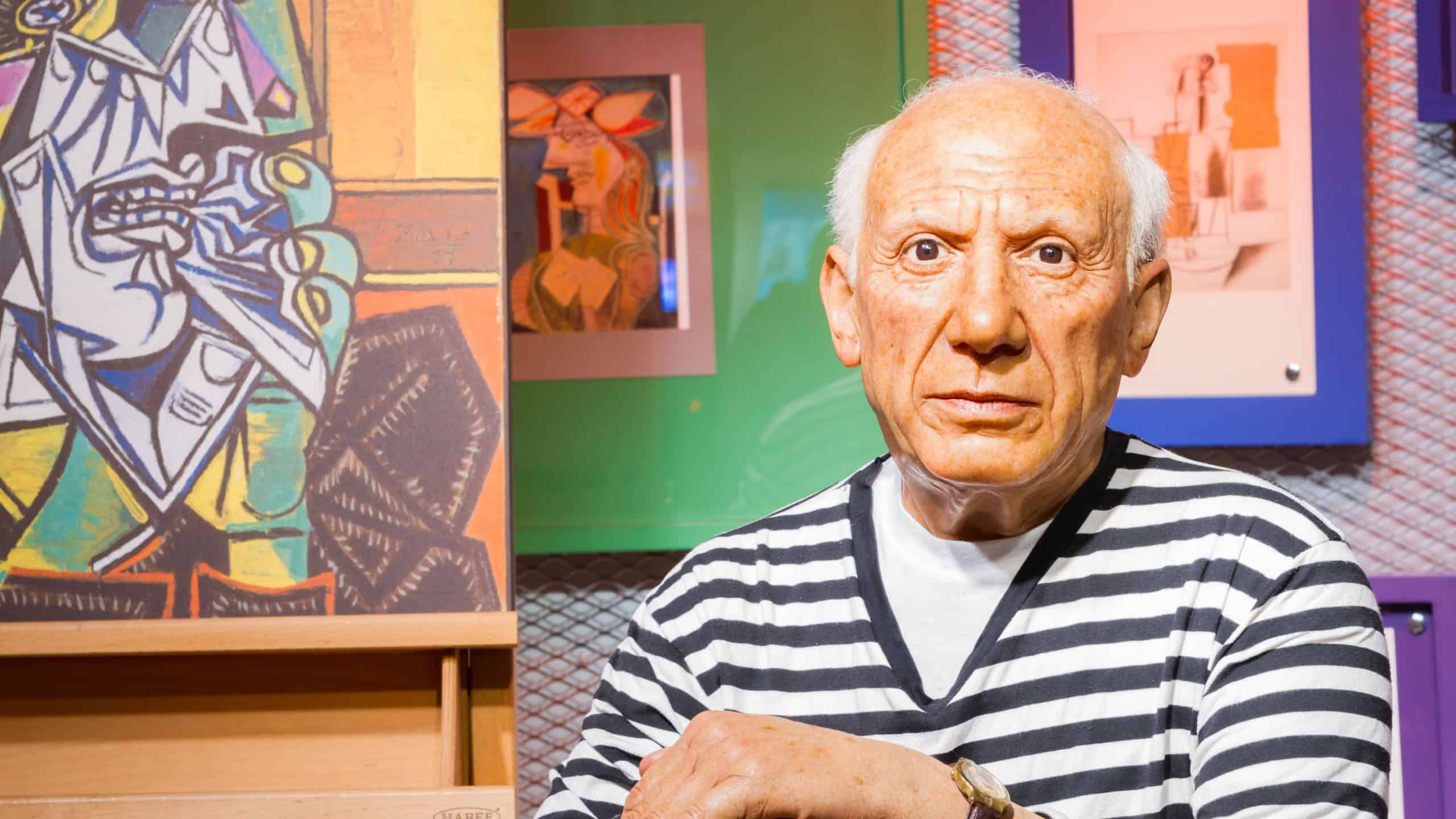Wax figure of the famous Pablo Picasso from Madame Tussauds on December 19, 2015 in Bangkok, Thailand
