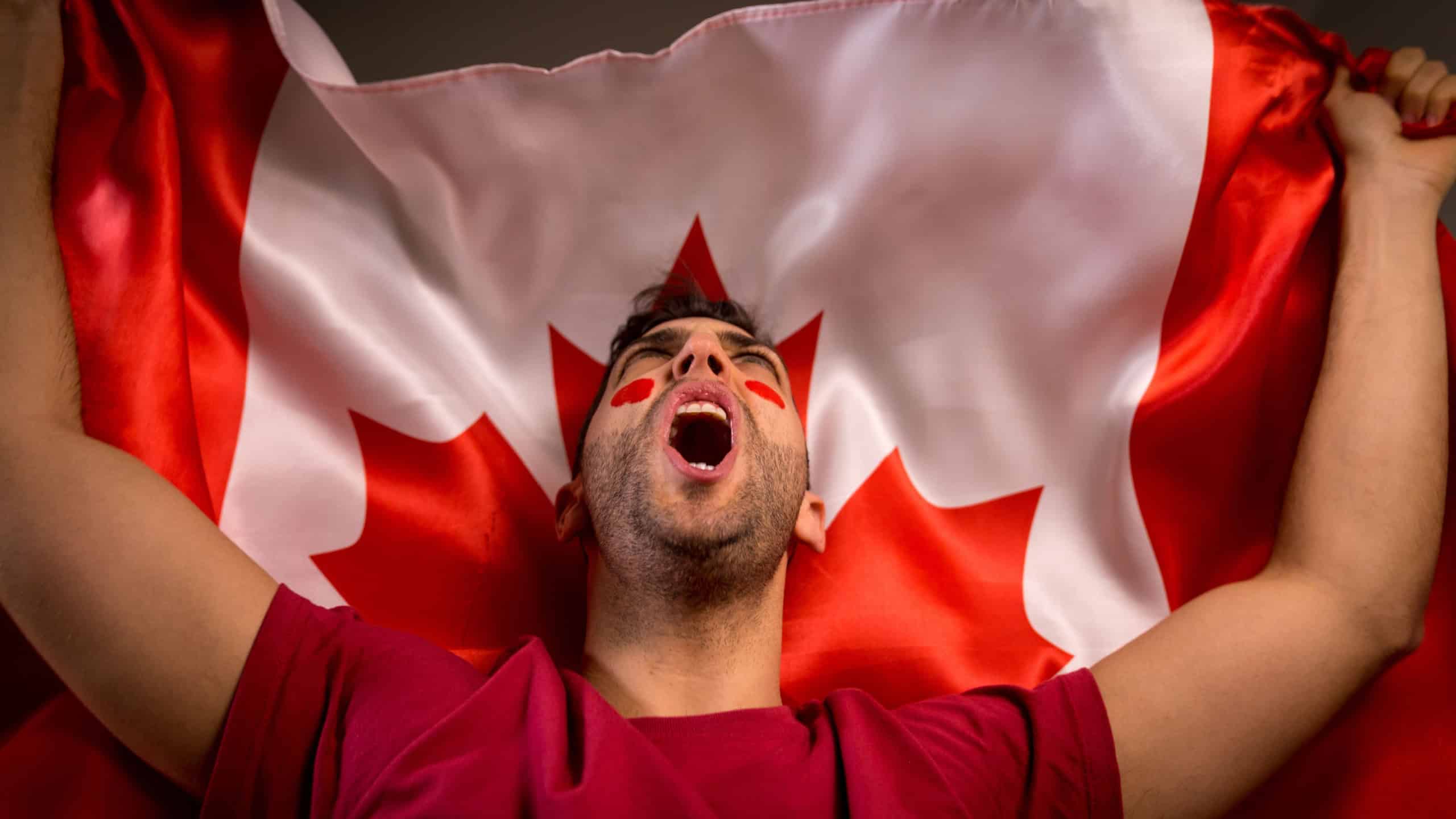 Canadian Guy Waving Canada Flag