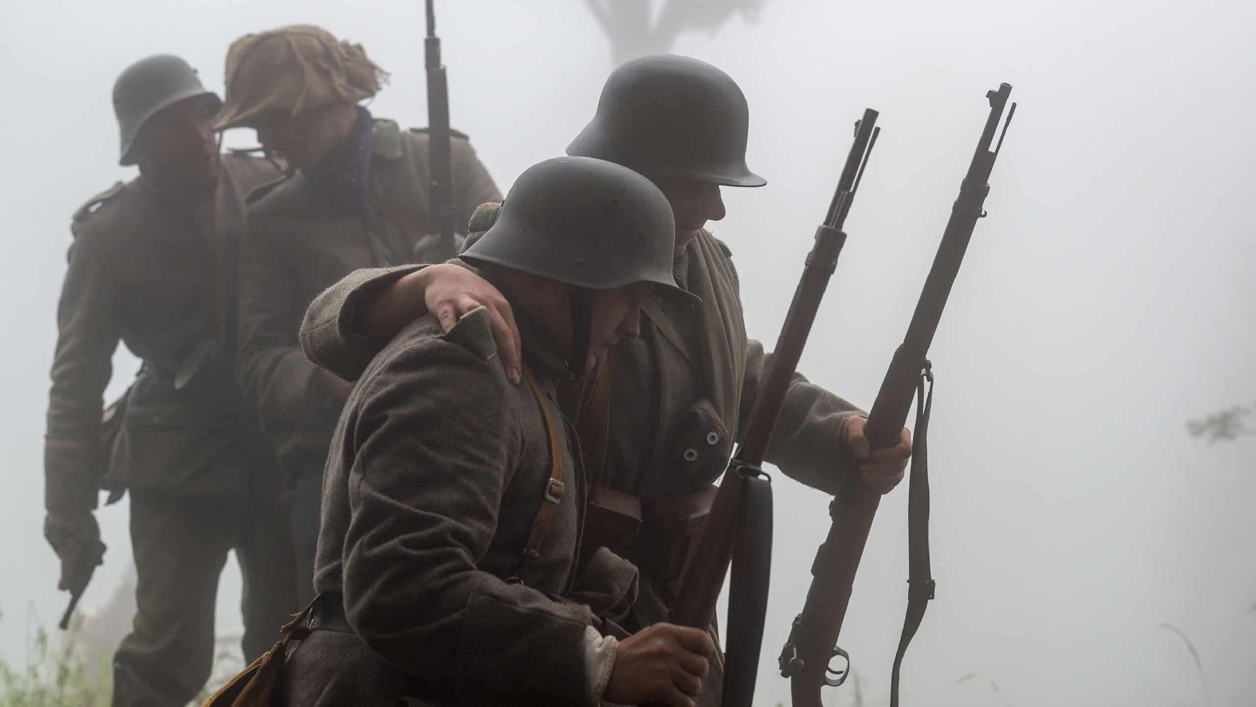 KOLOVRAT, SLOVENIA, 09.17.2017: The staging of the Battle of Kolovrat from the First World War. Kolovrat, Slovenia on 09.17.2017