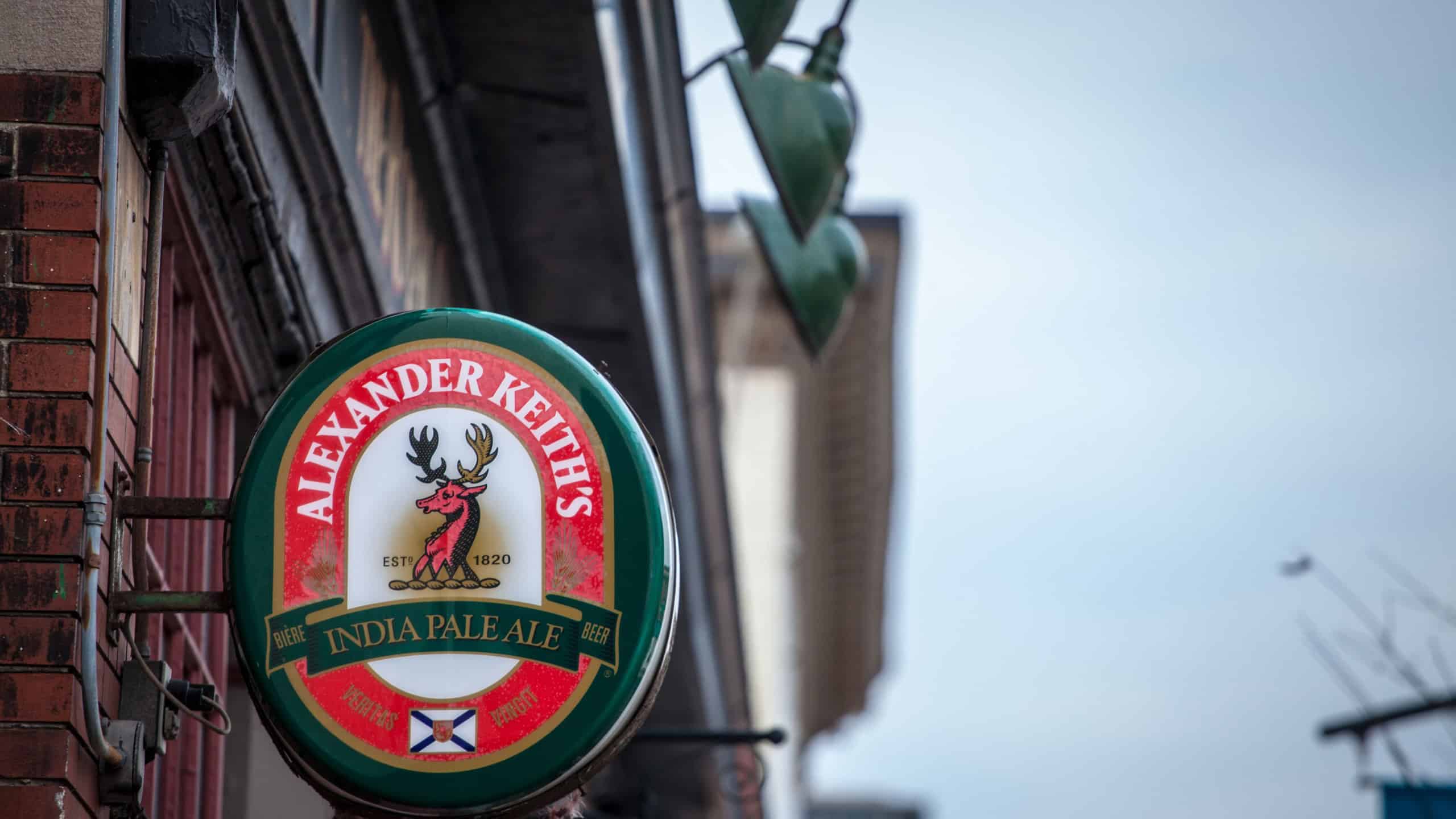  Alexander Keith's beer logo on a local pub in Ottawa, Ontario. Alexander Keiths is a Canadian India Pale Ale beer from Halifax