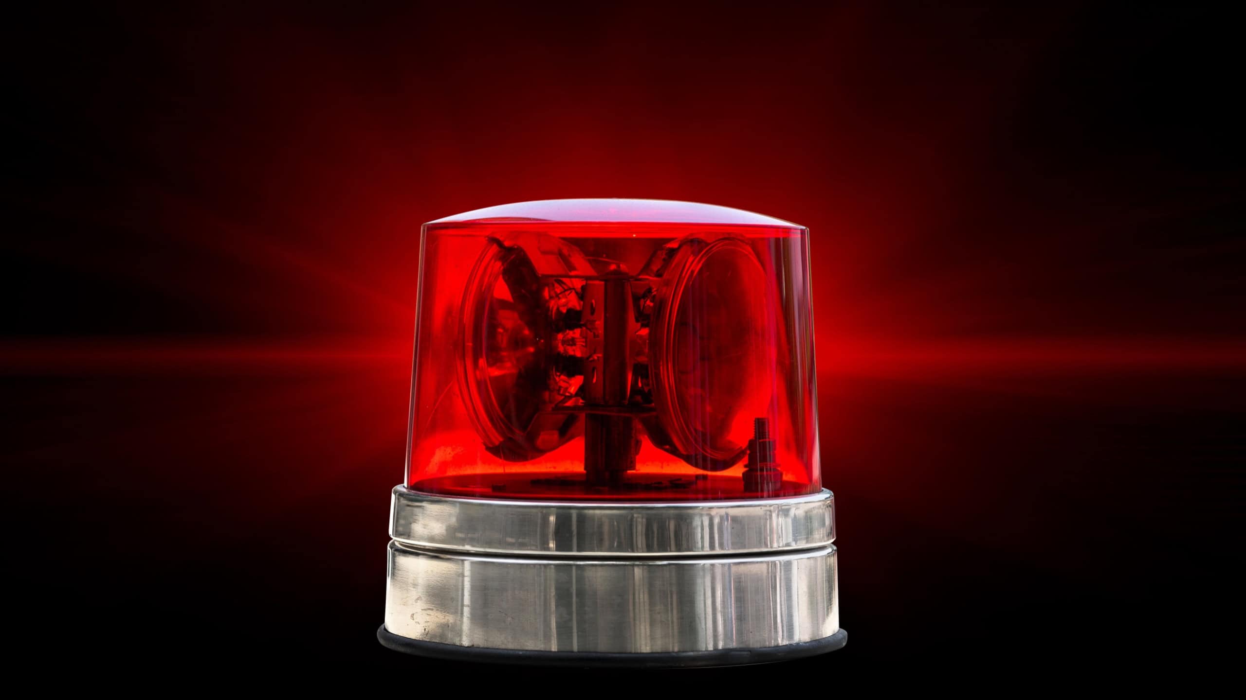 Red Color Emergency Light Warning Vehicular Police Alarm Siren Buzzer Isolated with Clipping path.