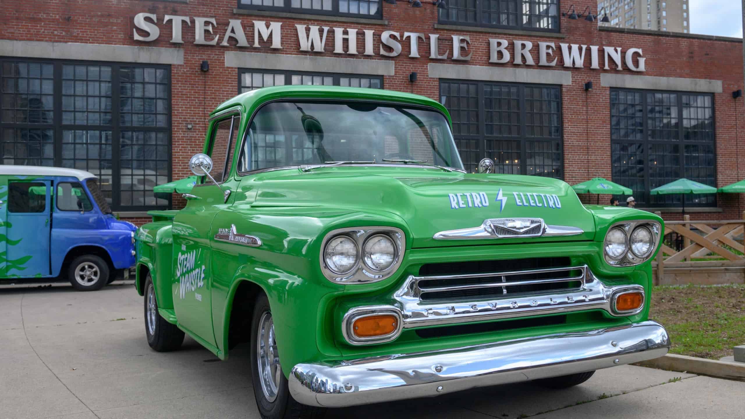 Toronto, ON, Canada – August 3, 2024: View at the Steam whistle beer brewery company sign.