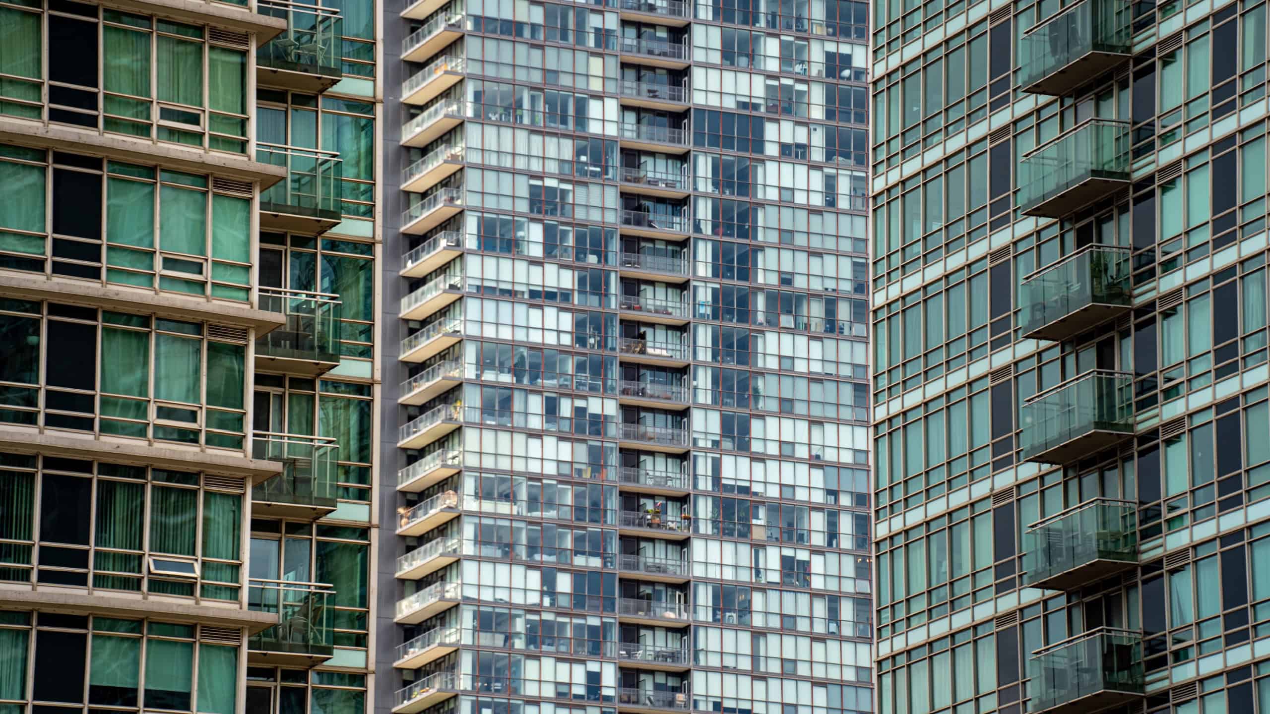 Condo skyscraper buildings in the Toronto downtown.