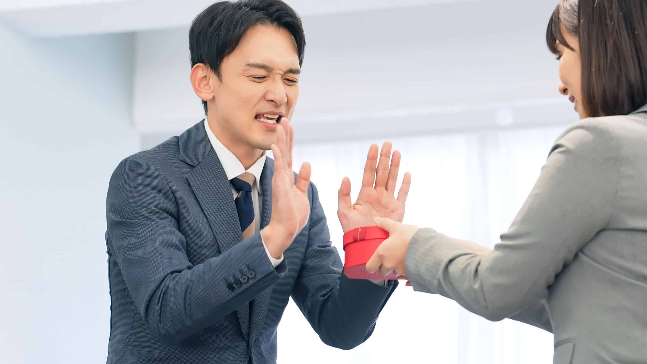 A businessman who refuses a gift