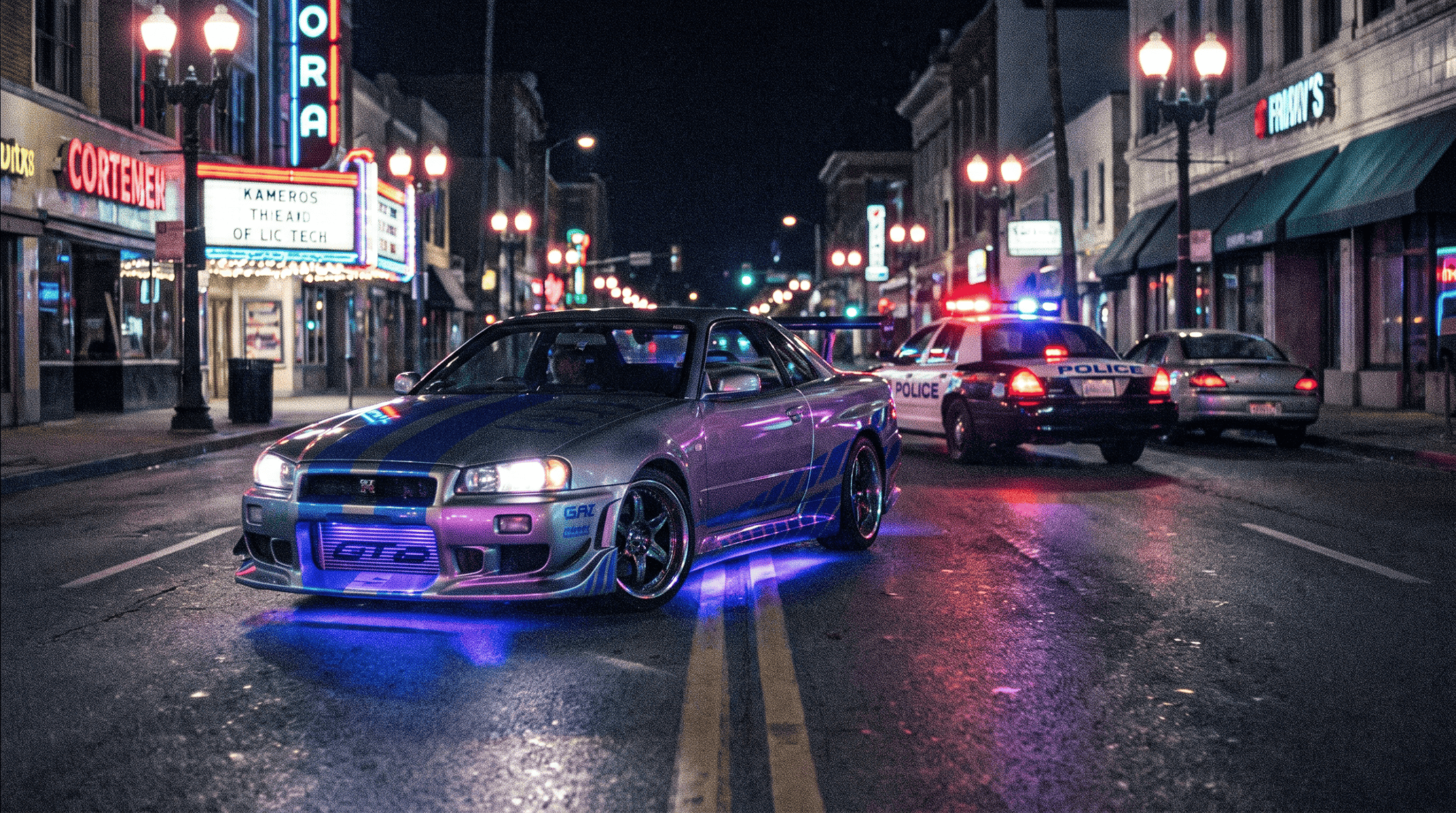 Coloured underglow in car