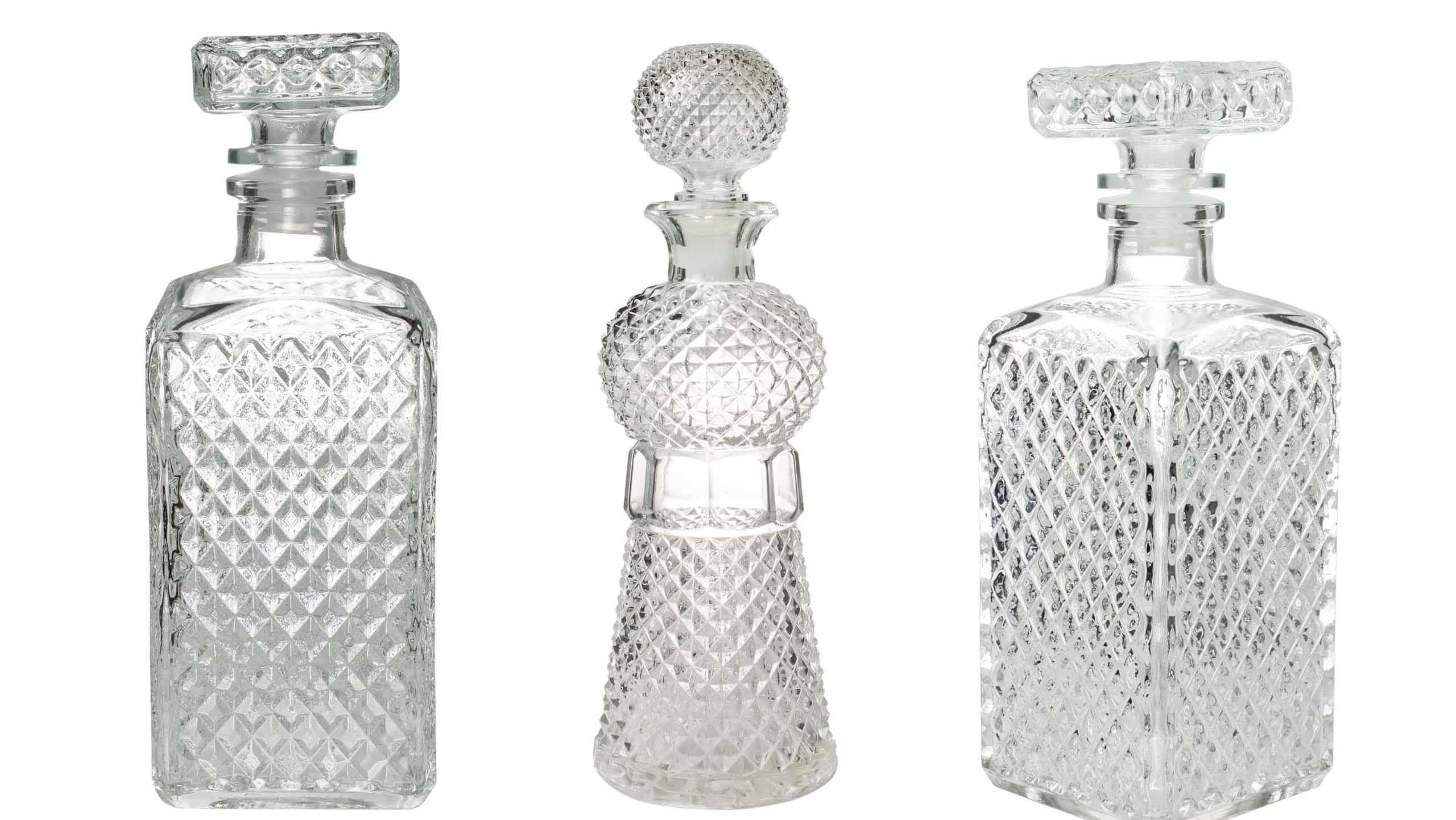 Crystal decanter isolated on a white background