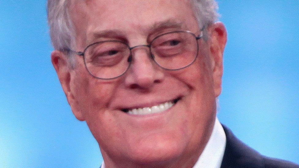 : David Koch speaking at the Defending the American Dream Summit in Columbus, Ohio.