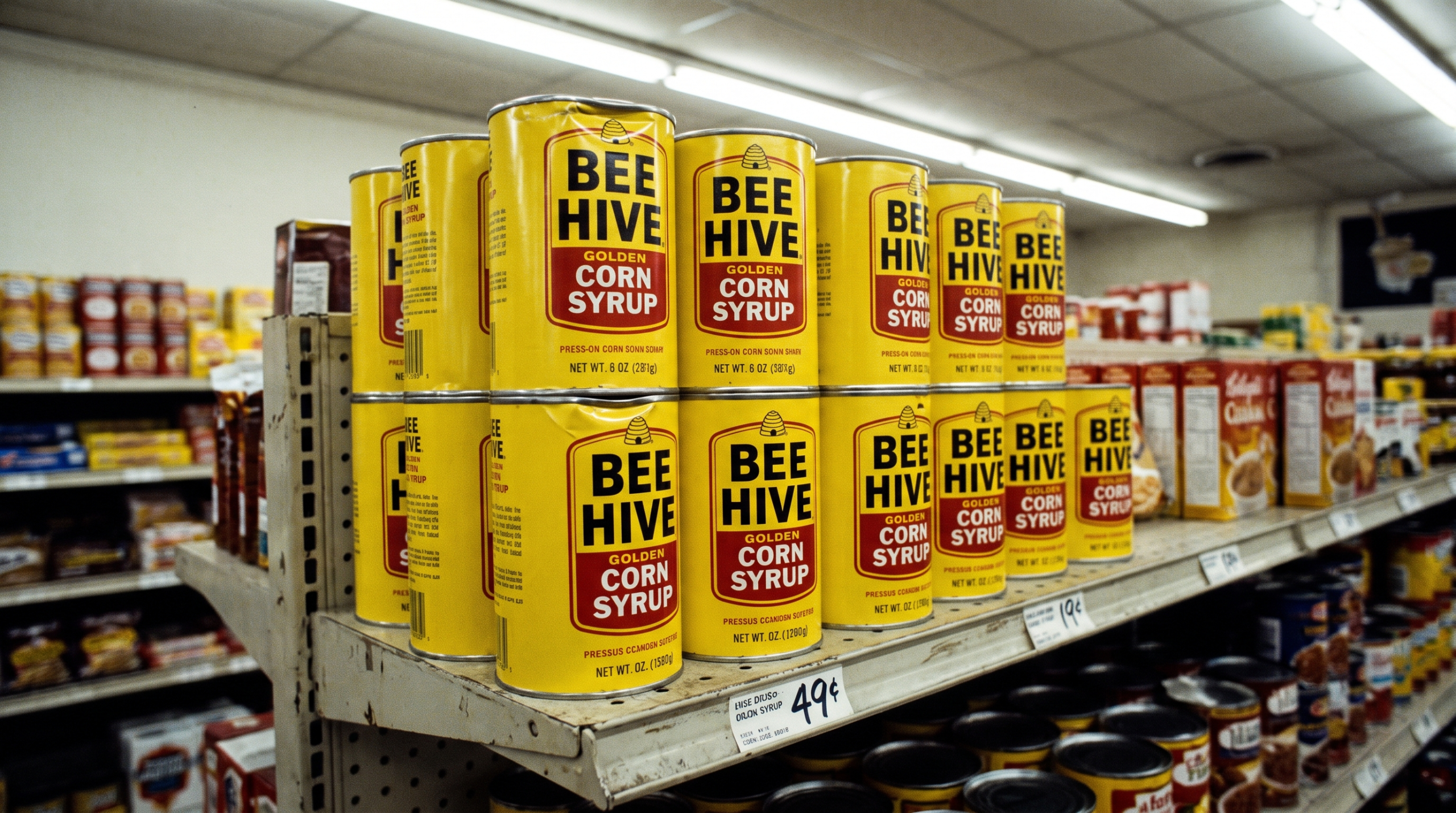 Bee Hive Golden corn syrup in tin cans