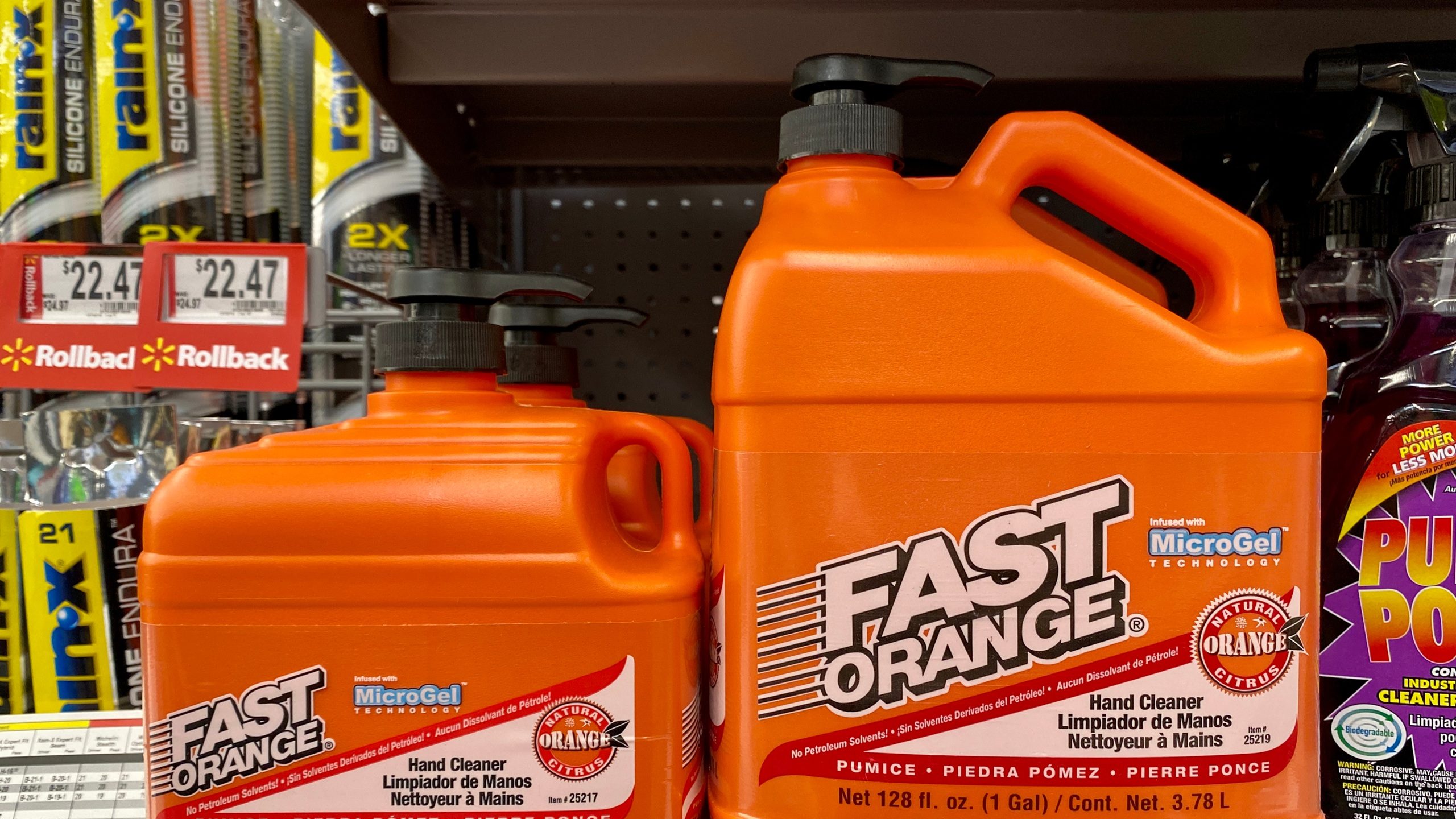 San Jose, CA - December 20, 2019: Fast Orange hand cleaner in two sizes.
