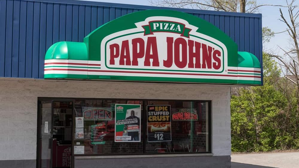 Wabash - Circa April 2021: Papa John's Take-Out Pizza Restaurant. Papa John's is the third largest take-out and pizza delivery chain in the world.