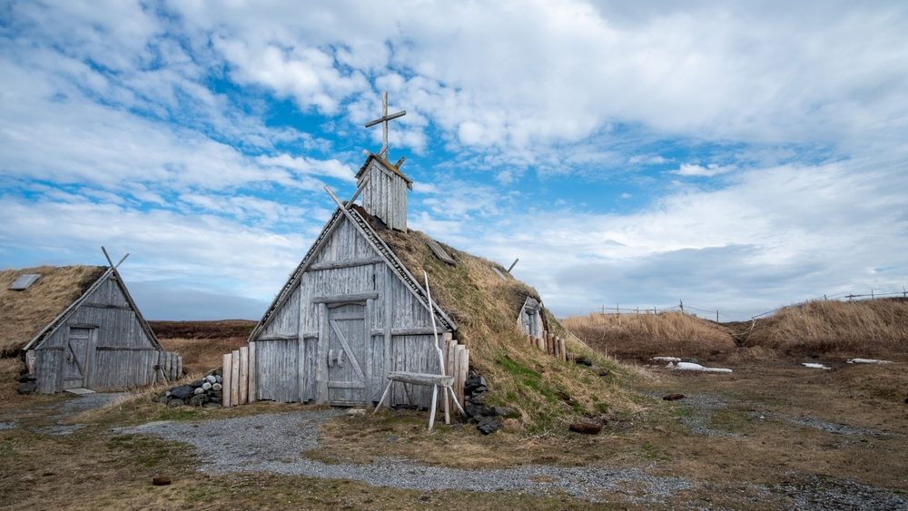 A building of Norstead viking village l'anse Meadows Newfoundland